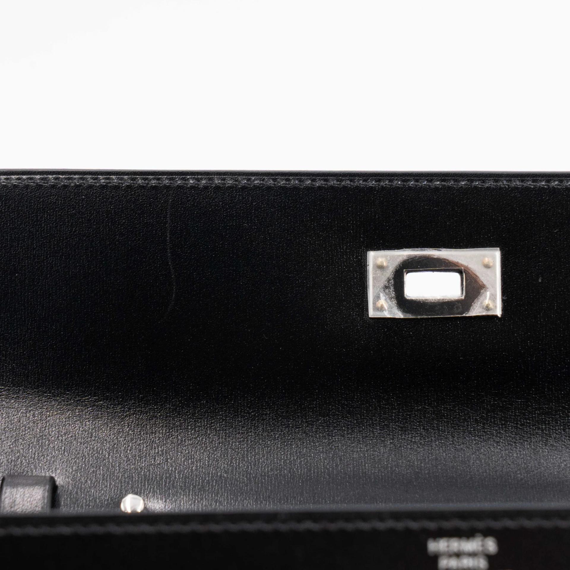 Very Good ( Rank A) HERMÈS Kelly To Go Wallet Noir (89) Box-calf Palladium hardware K (2025) - 19