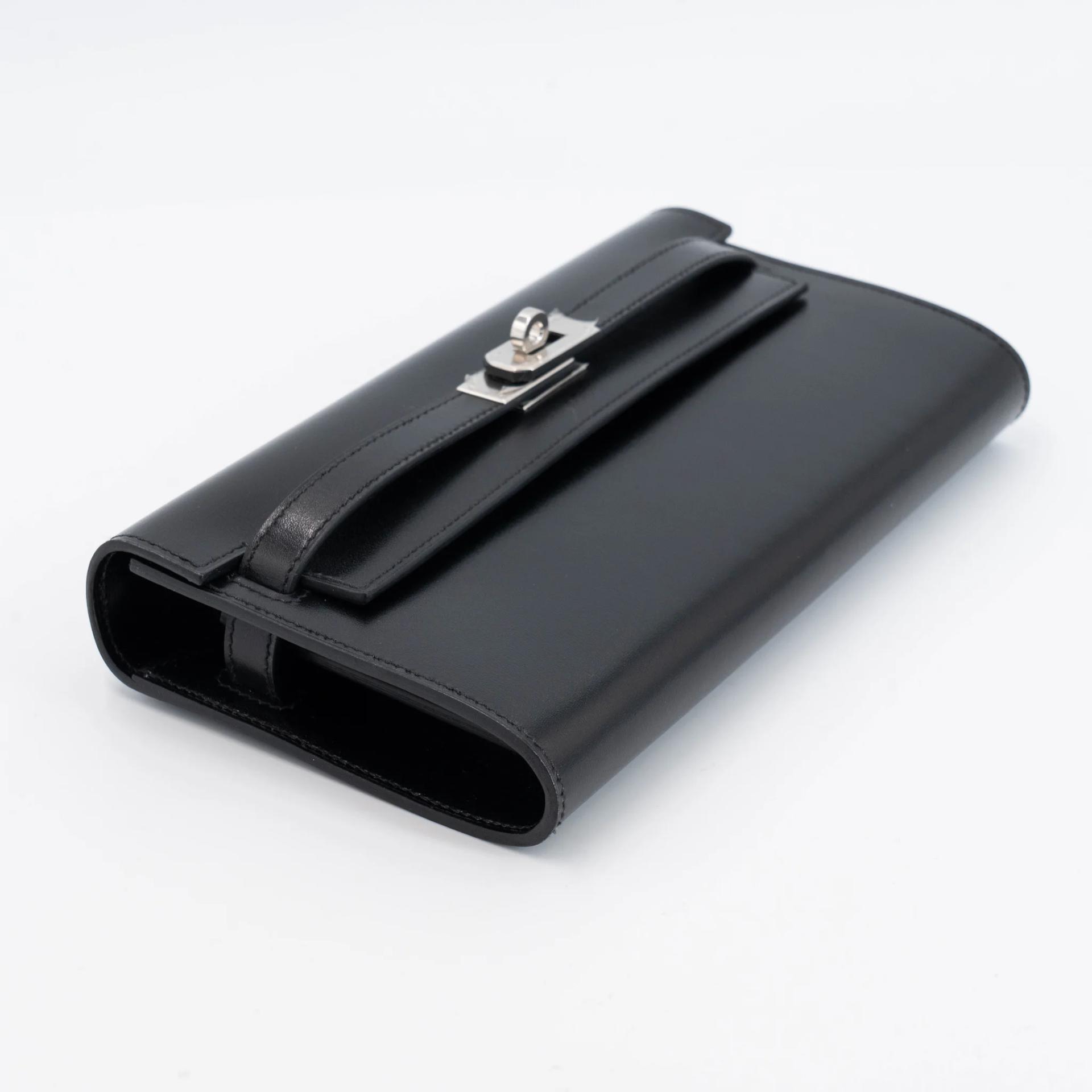 Very Good ( Rank A) HERMÈS Kelly To Go Wallet Noir (89) Box-calf Palladium hardware K (2025) - 4