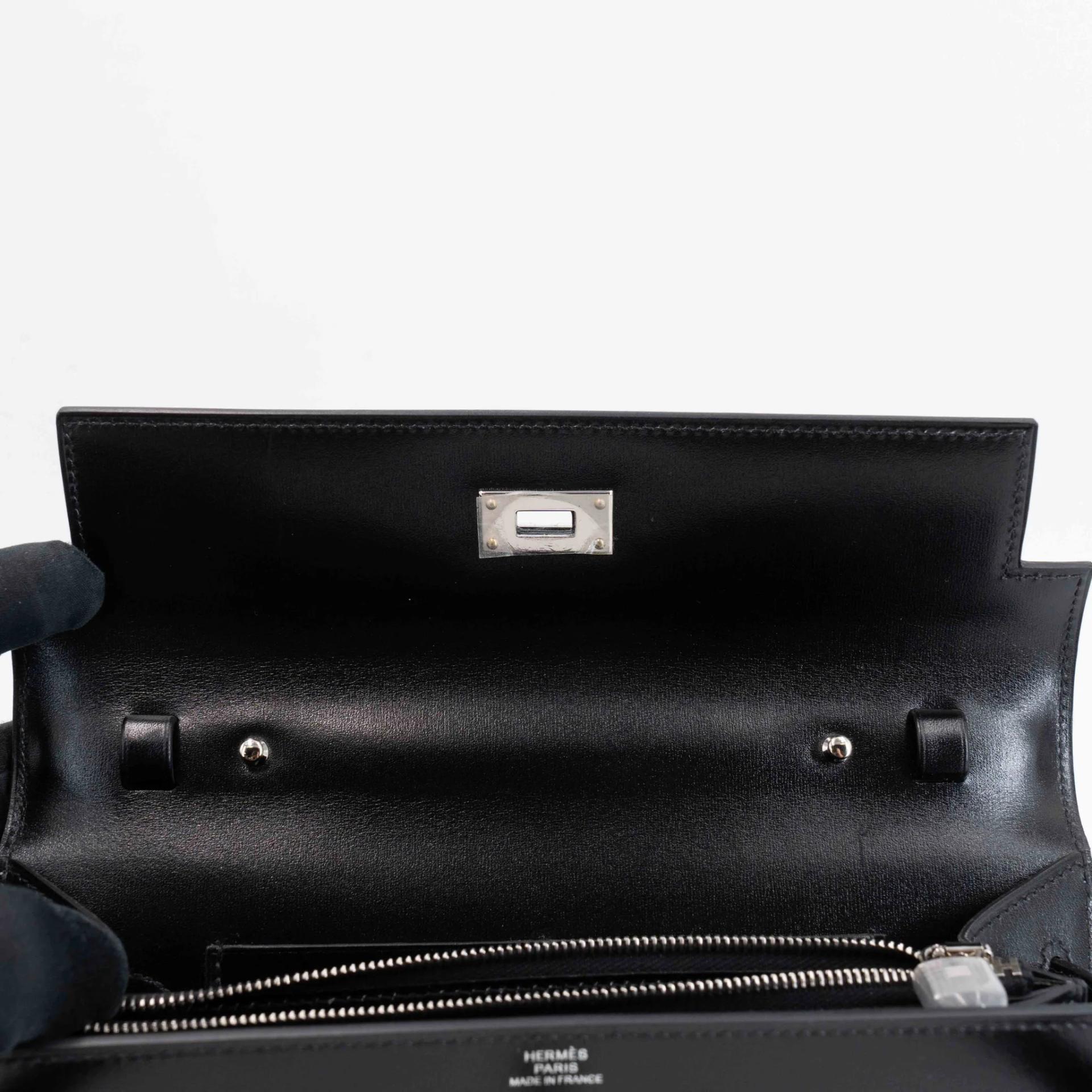 Very Good ( Rank A) HERMÈS Kelly To Go Wallet Noir (89) Box-calf Palladium hardware K (2025) - 18