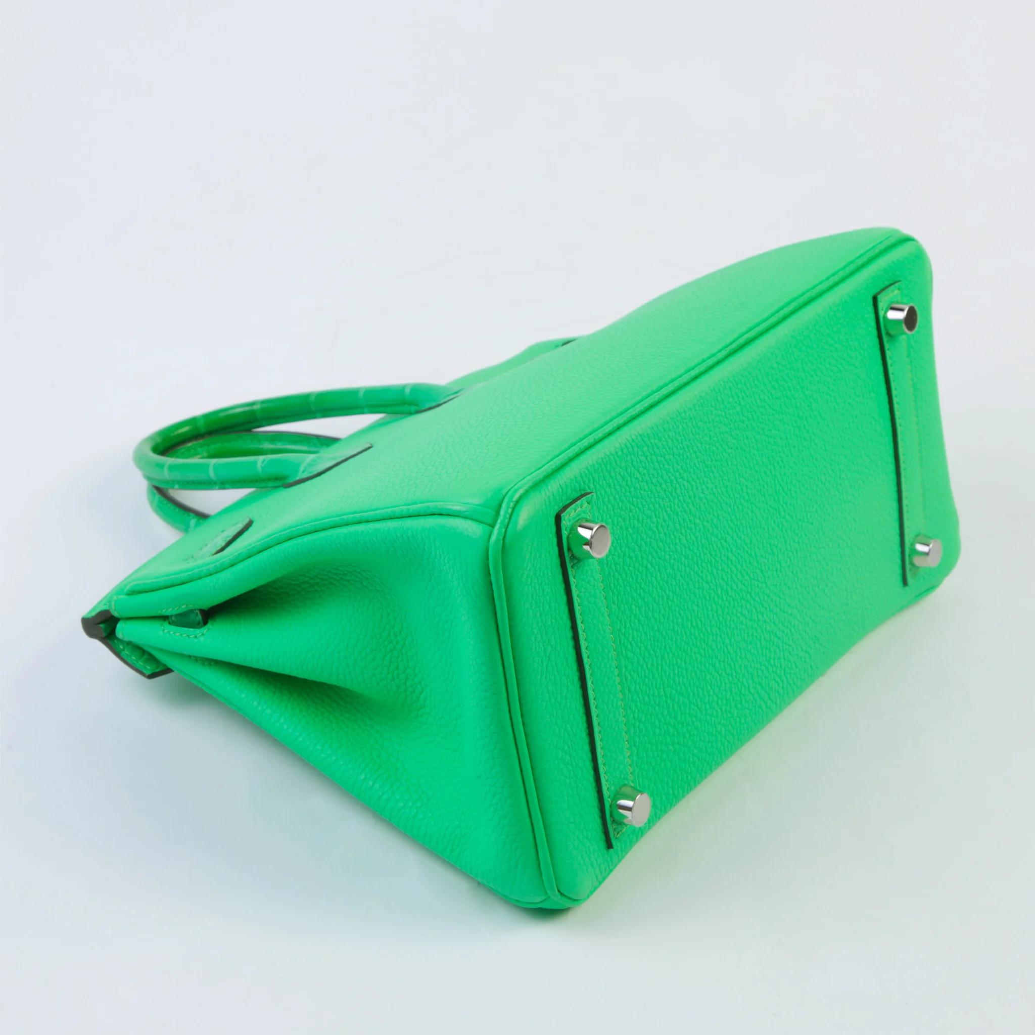 Unused ( Rank NS ) HERMÈS Birkin 25 Touch Vert Comics (0Z) Matte Alligator Togo Palladium hardware B (2023) - 6