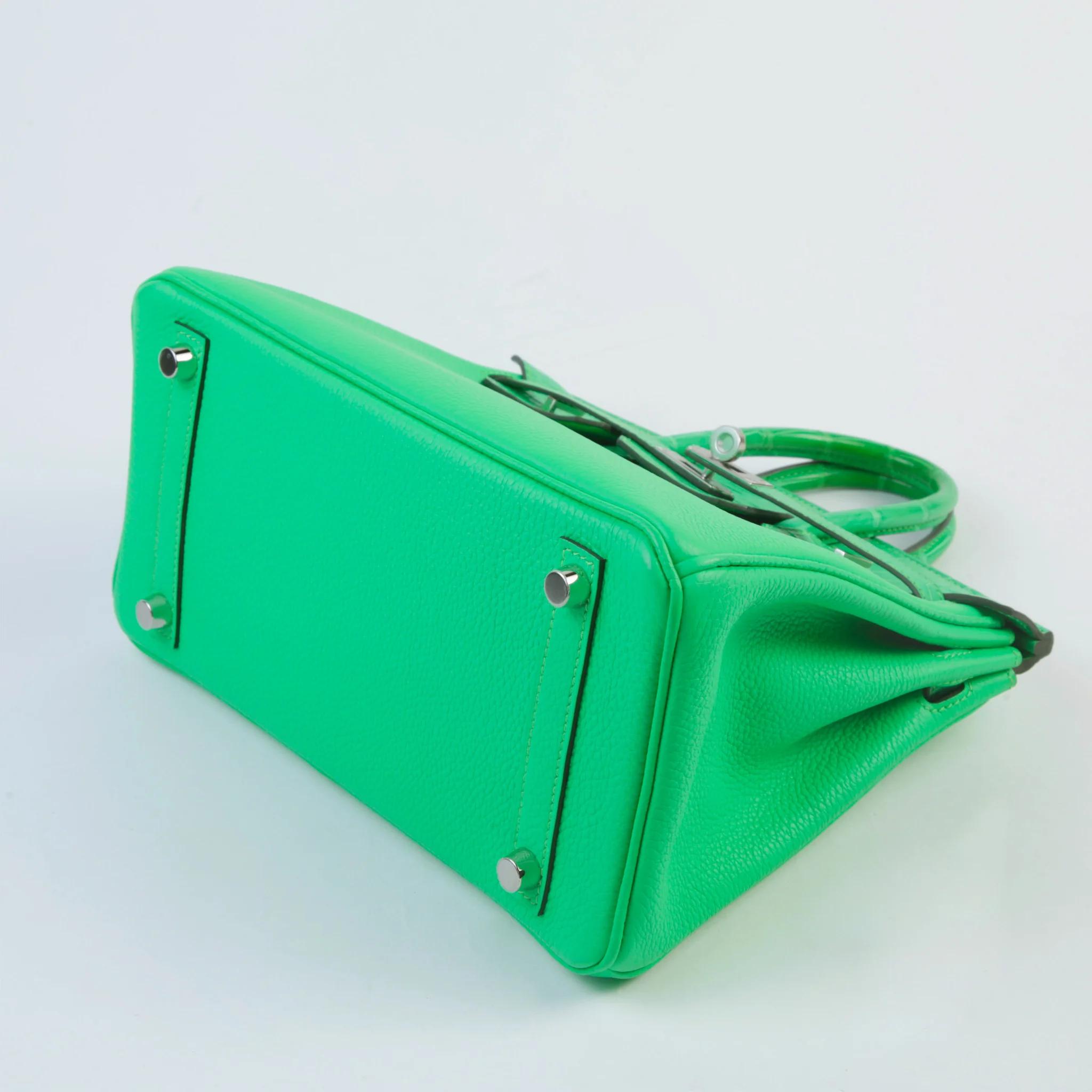 Unused ( Rank NS ) HERMÈS Birkin 25 Touch Vert Comics (0Z) Matte Alligator Togo Palladium hardware B (2023) - 5