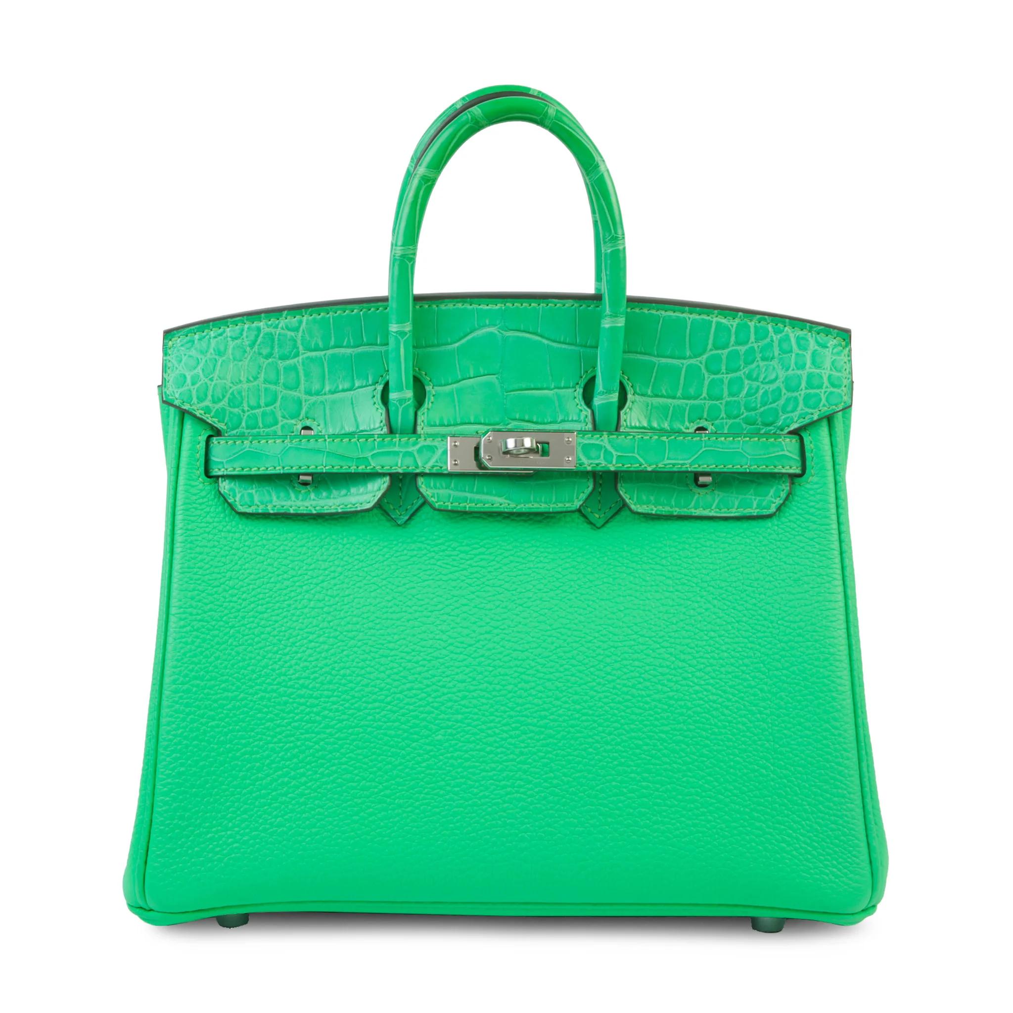 Unused ( Rank NS ) HERMÈS Birkin 25 Touch Vert Comics (0Z) Matte Alligator Togo Palladium hardware B (2023) - 1
