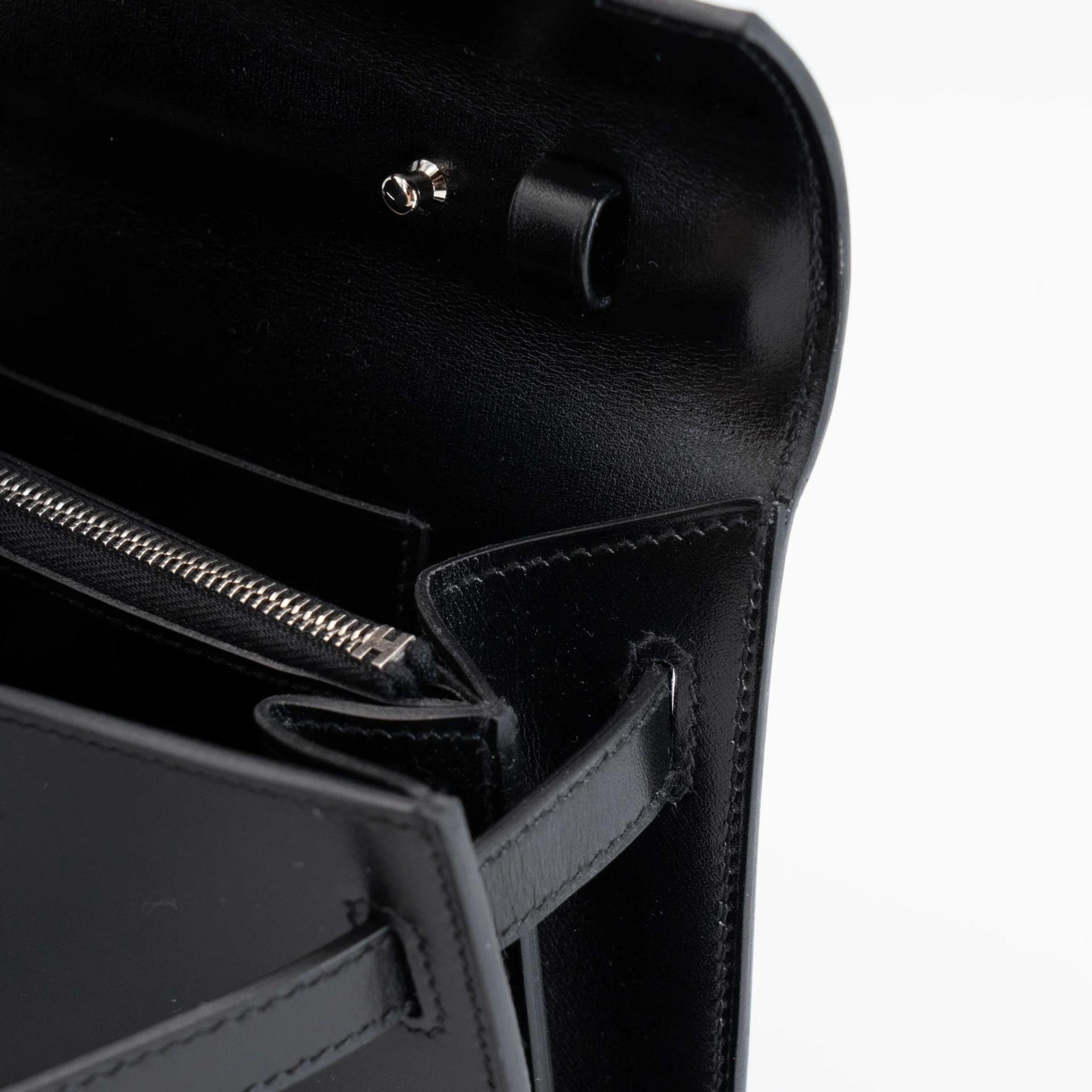 Very Good ( Rank A) HERMÈS Kelly To Go Wallet Noir (89) Box-calf Palladium hardware K (2025) - 22