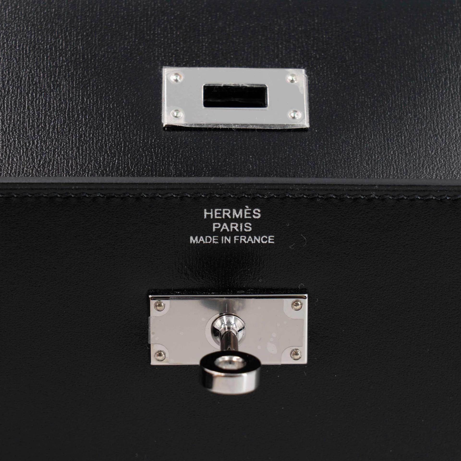 Very Good ( Rank A) HERMÈS Kelly To Go Wallet Noir (89) Box-calf Palladium hardware K (2025) - 15