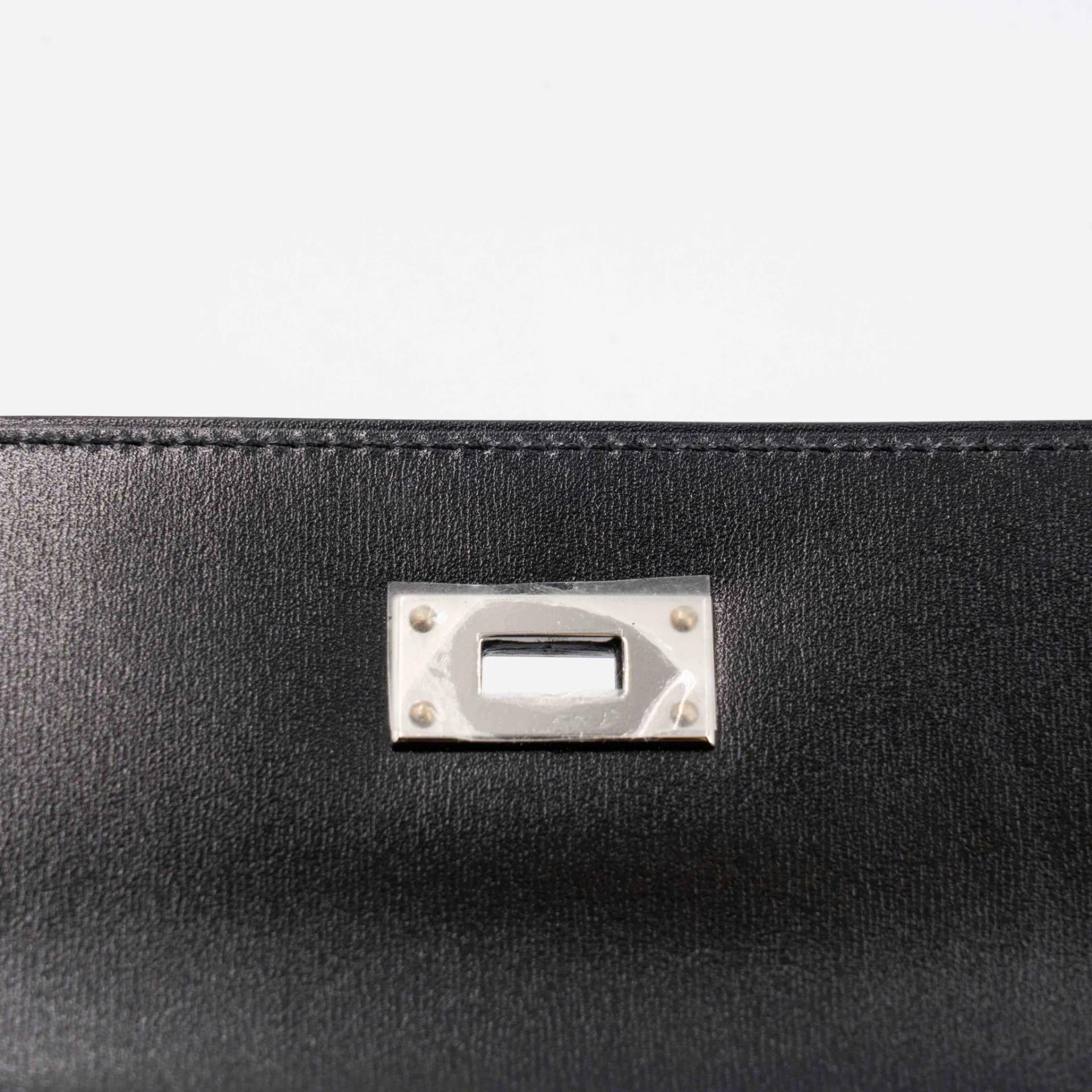 Very Good ( Rank A) HERMÈS Kelly To Go Wallet Noir (89) Box-calf Palladium hardware K (2025) - 14