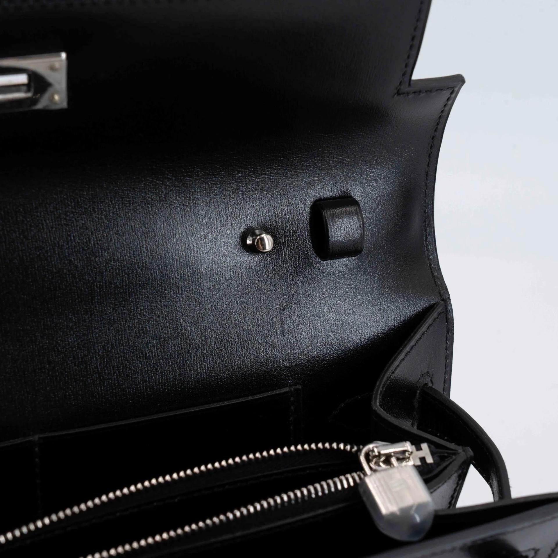Very Good ( Rank A) HERMÈS Kelly To Go Wallet Noir (89) Box-calf Palladium hardware K (2025) - 28