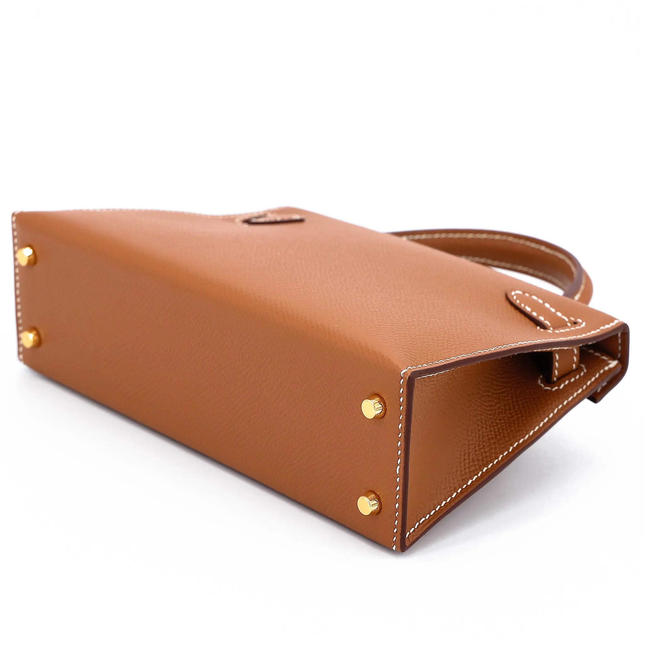 Unused ( Rank NS ) HERMÈS Mini Kelly II Gold (37) Epsom Gold hardware Y (2020) - 6
