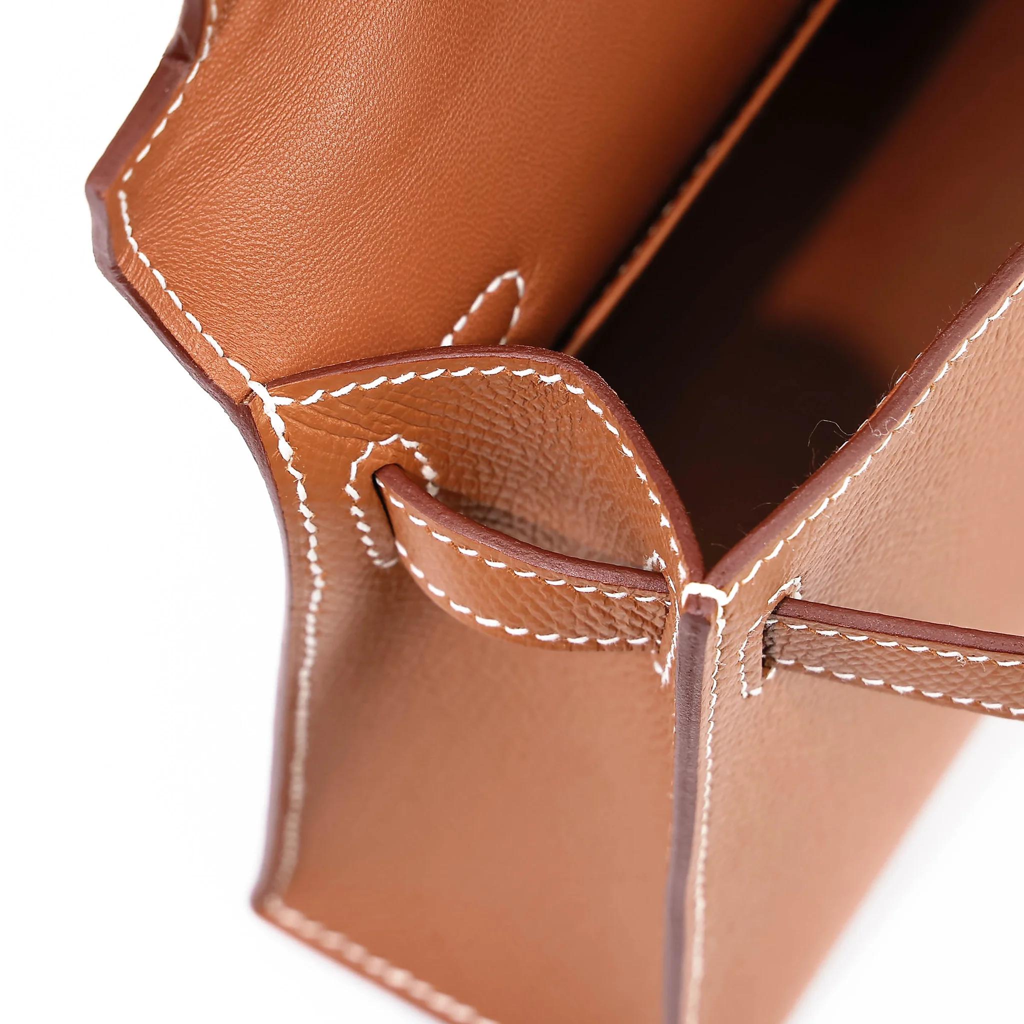 Unused ( Rank NS ) HERMÈS Mini Kelly II Gold (37) Epsom Gold hardware Y (2020) - 18