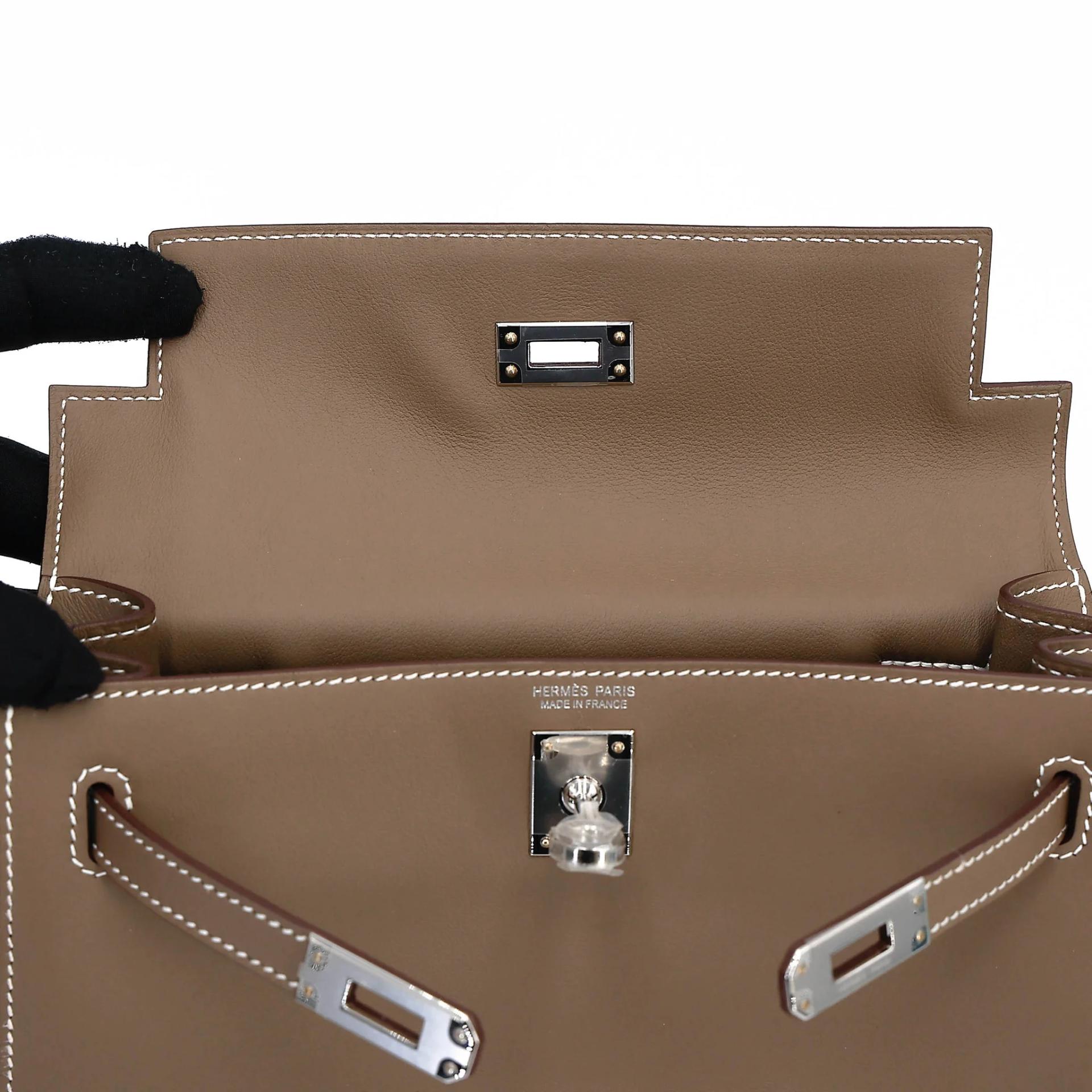 Brand New ( Rank N ) HERMÈS Kelly Danse Etoupe (18) Swift Palladium hardware K (2025) - 11