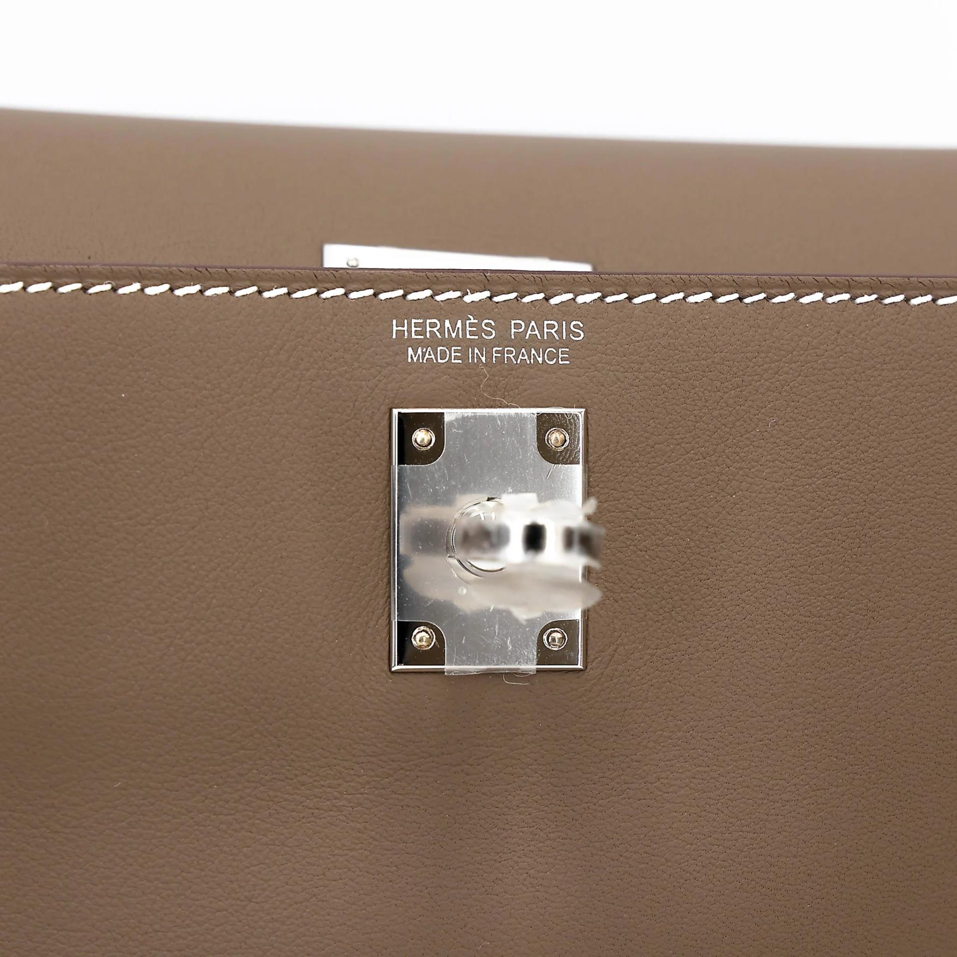 Brand New ( Rank N ) HERMÈS Kelly Danse Etoupe (18) Swift Palladium hardware K (2025) - 12
