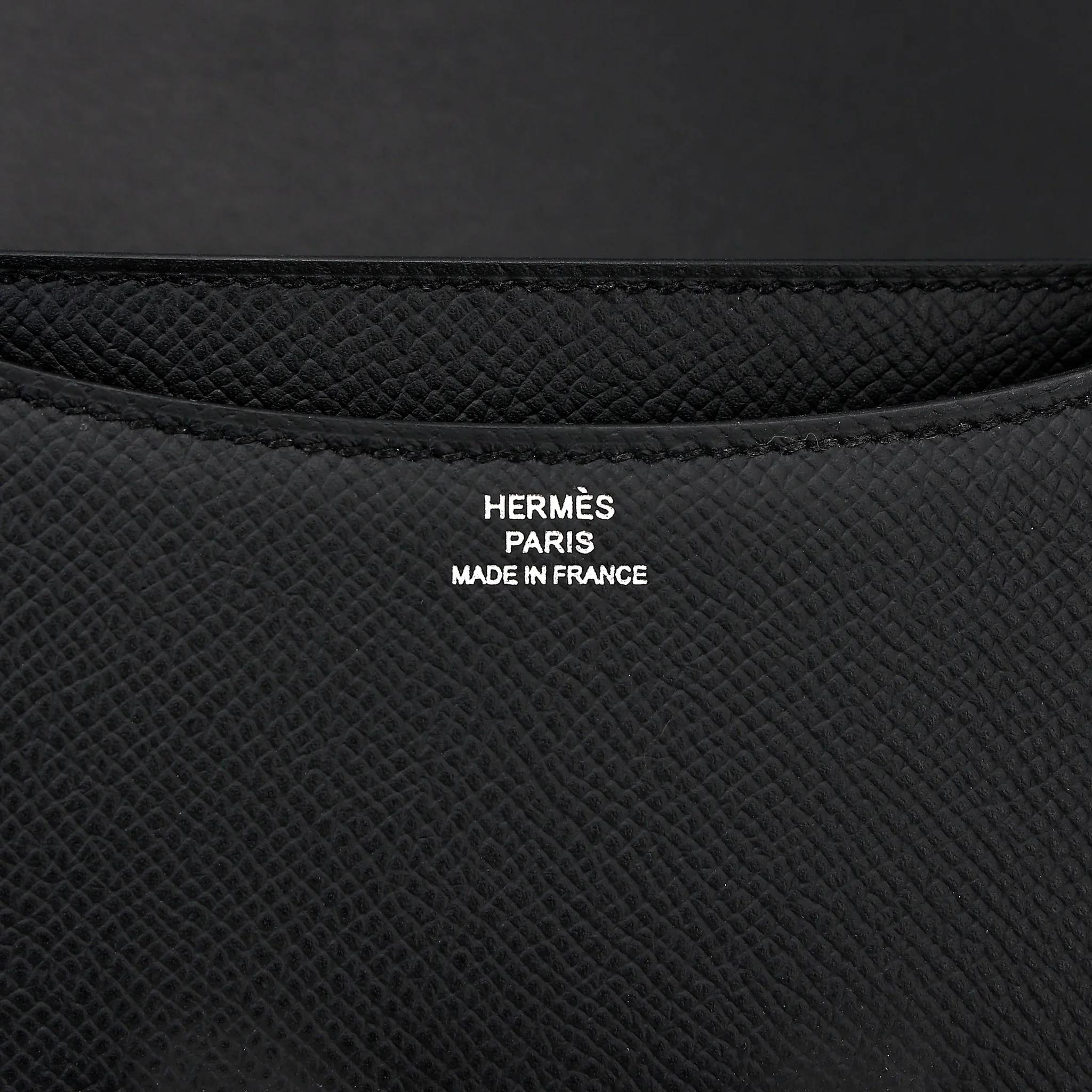 Brand New ( Rank N ) HERMÈS Constance Mini Noir (89) Epsom Palladium hardware G (2026) - 12
