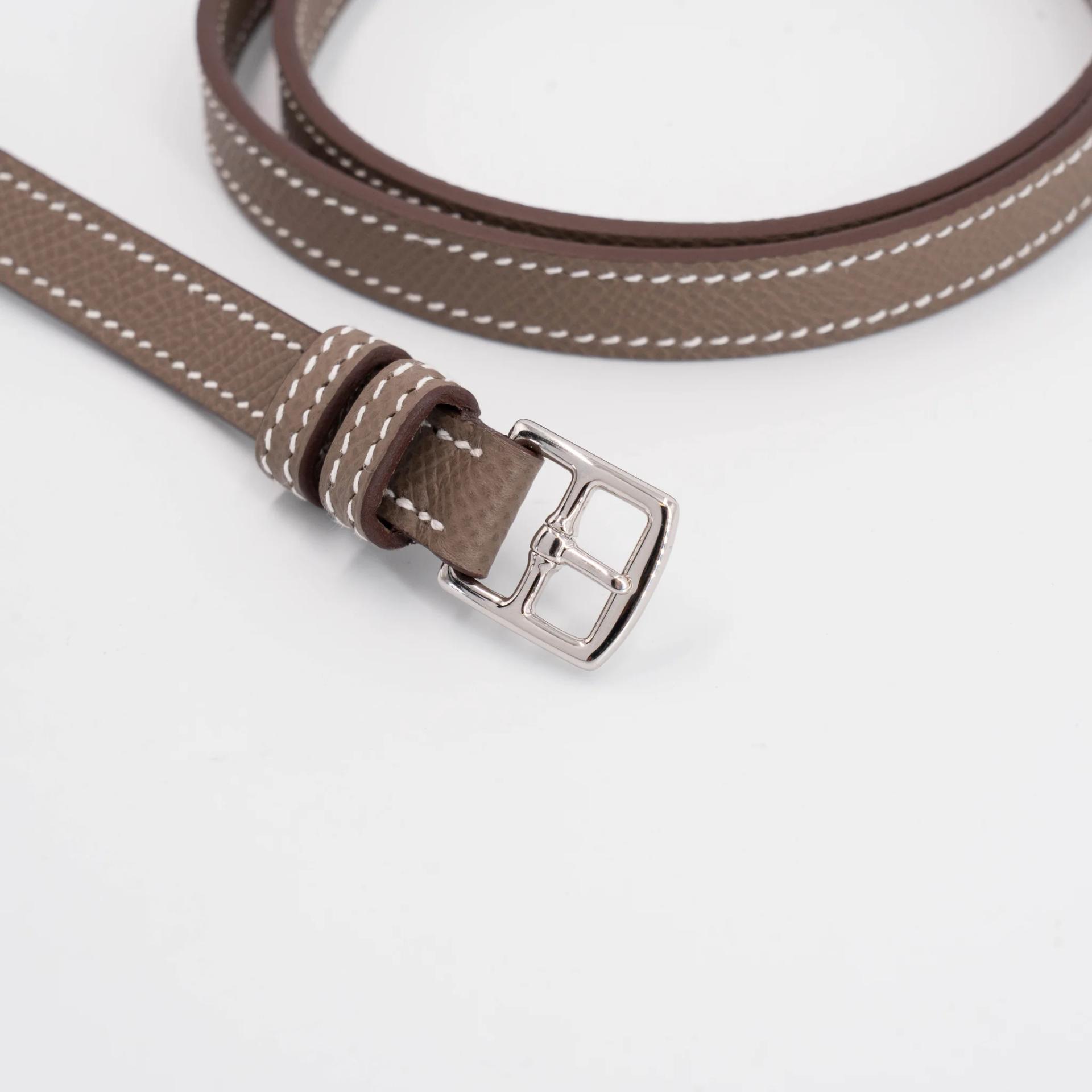 Excellent ( Rank SA ) HERMÈS Hermesnap Wallet Etoupe (18) Epsom Palladium hardware W (2024) - 5