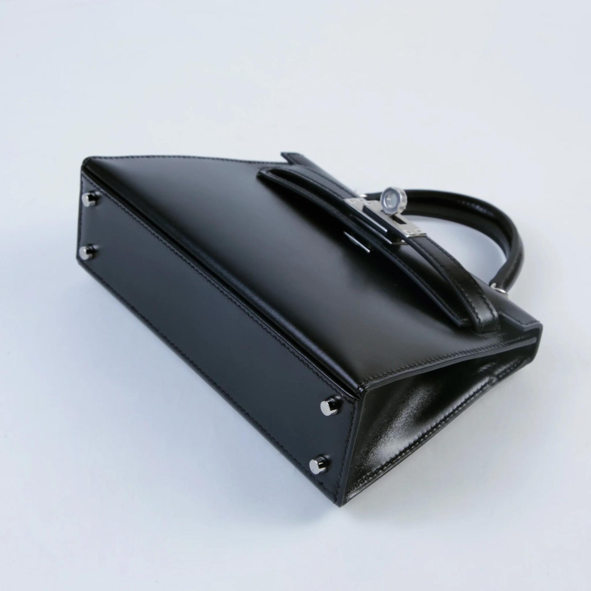 Brand New ( Rank N ) HERMÈS Mini Kelly II Noir (89) Box-calf Palladium hardware G (2026) - 5