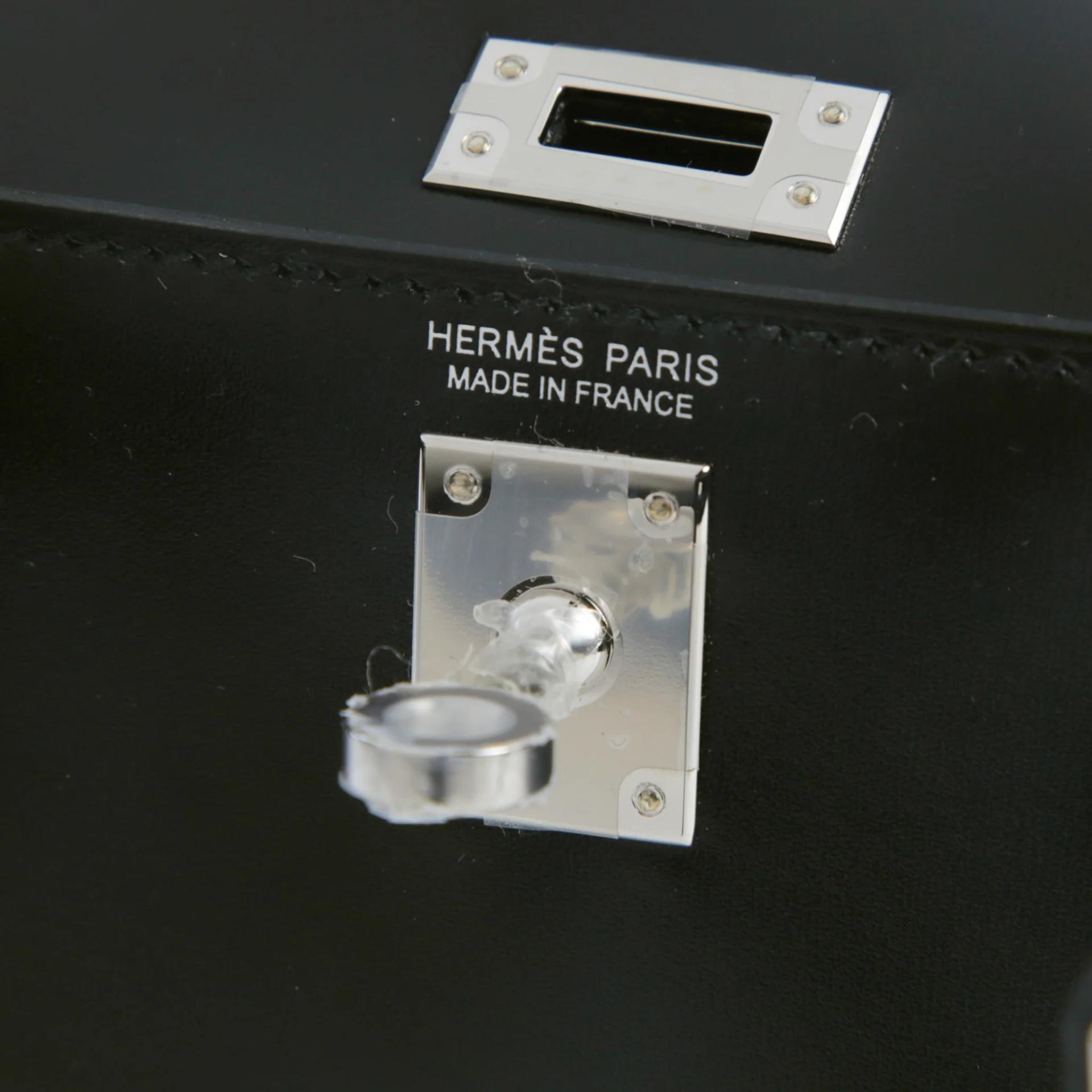 Brand New ( Rank N ) HERMÈS Mini Kelly II Noir (89) Box-calf Palladium hardware G (2026) - 9