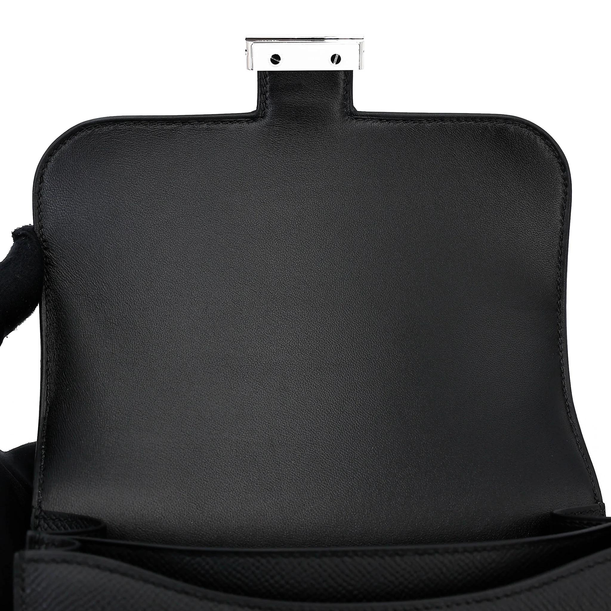 Brand New ( Rank N ) HERMÈS Constance Mini Noir (89) Epsom Palladium hardware G (2026) - 11