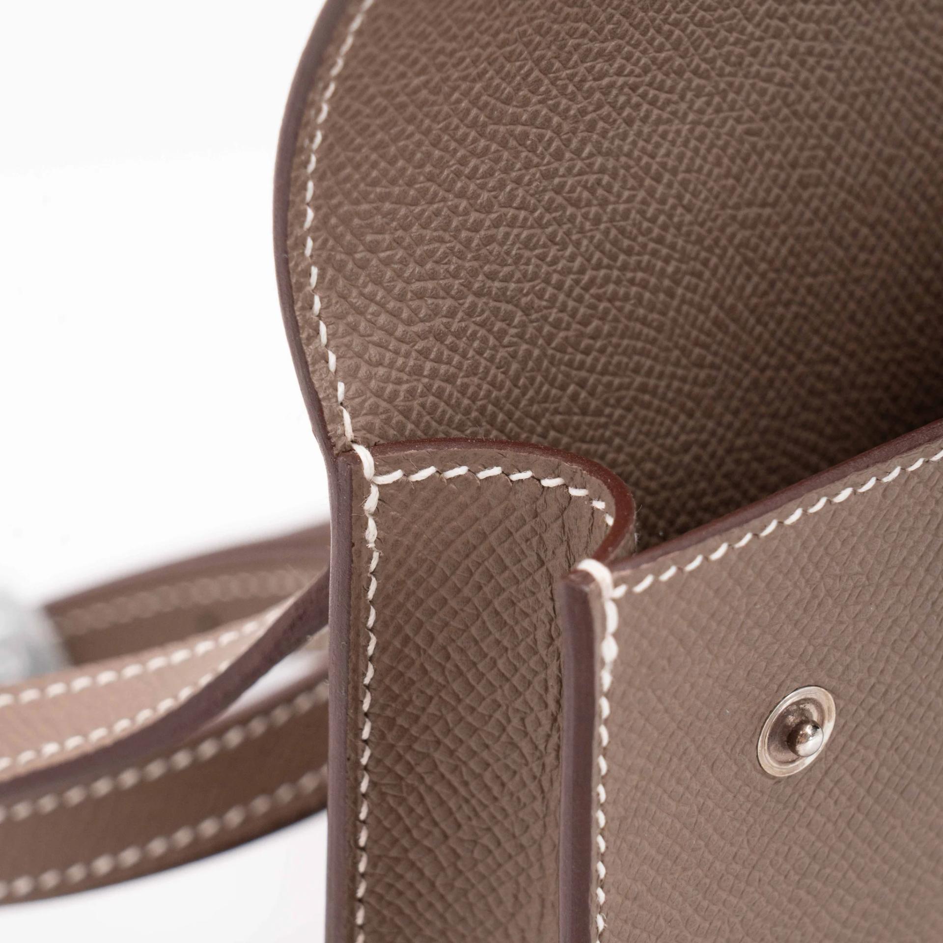 Excellent ( Rank SA ) HERMÈS Hermesnap Wallet Etoupe (18) Epsom Palladium hardware W (2024) - 25
