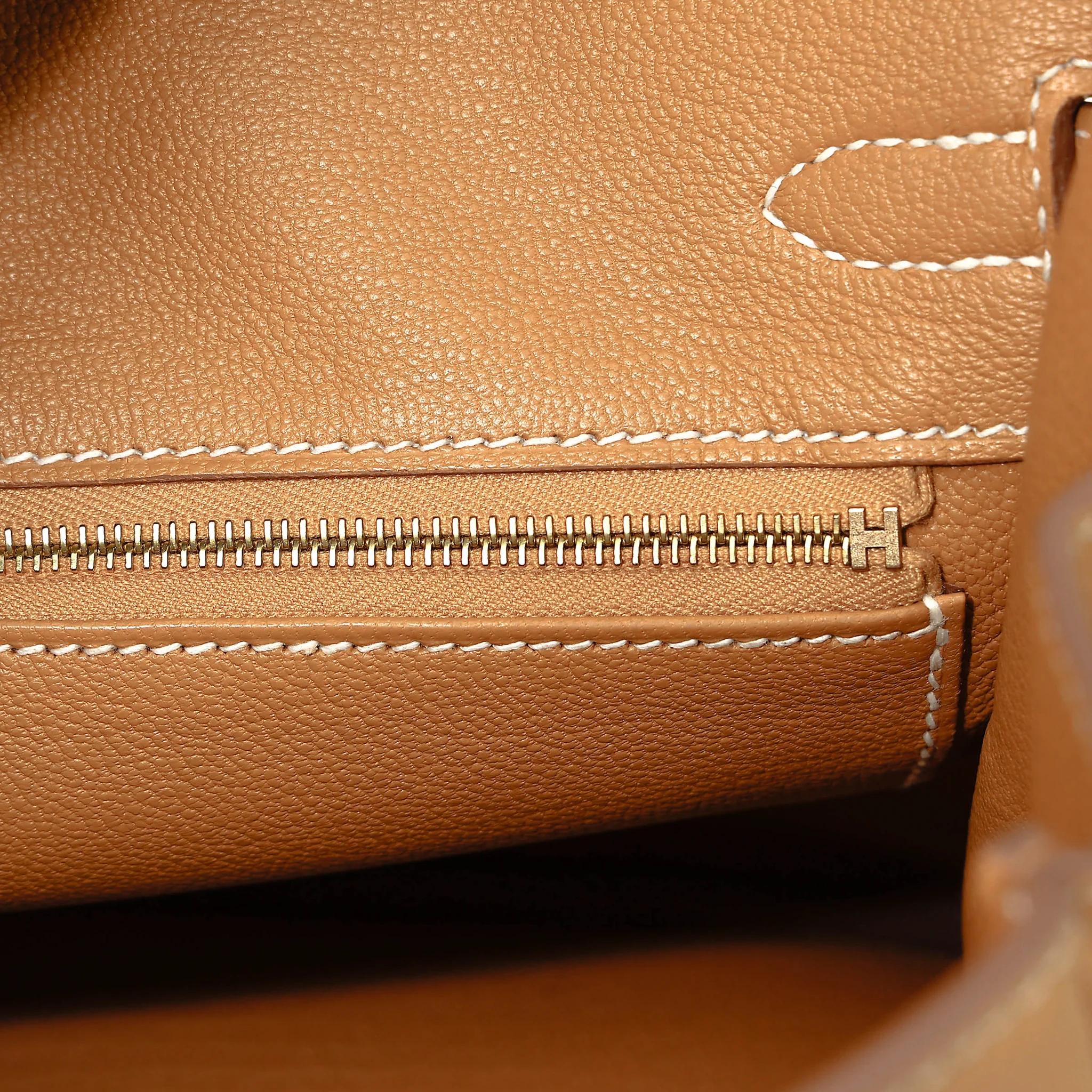 Brand New ( Rank N ) HERMÈS Birkin 25 Natural Sable (21) Togo Gold hardware K (2025) - 12