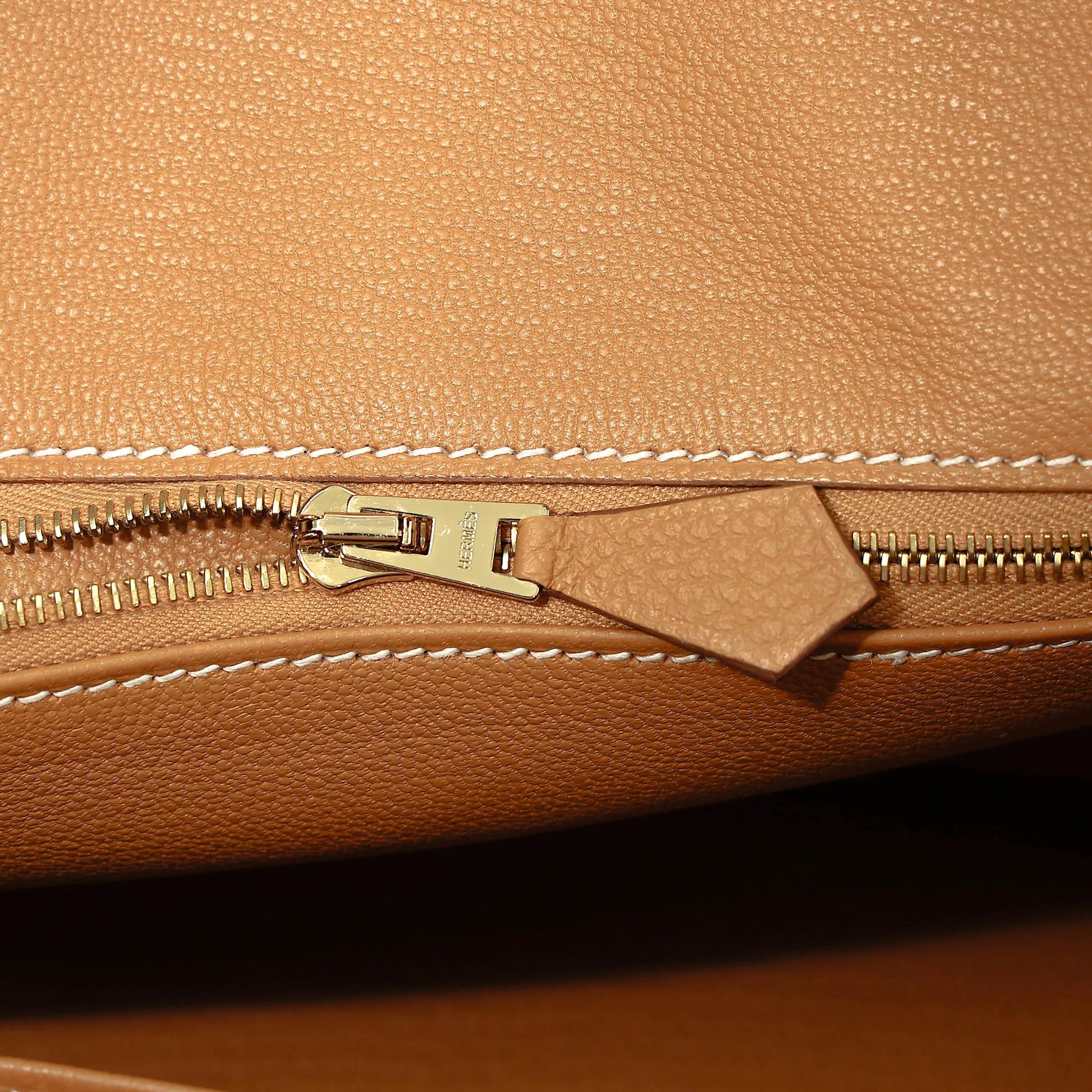 Brand New ( Rank N ) HERMÈS Birkin 25 Natural Sable (21) Togo Gold hardware K (2025) - 11