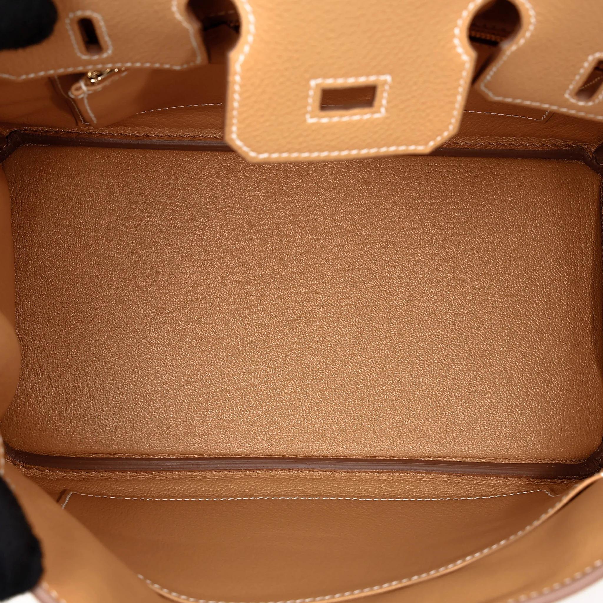 Brand New ( Rank N ) HERMÈS Birkin 25 Natural Sable (21) Togo Gold hardware K (2025) - 16