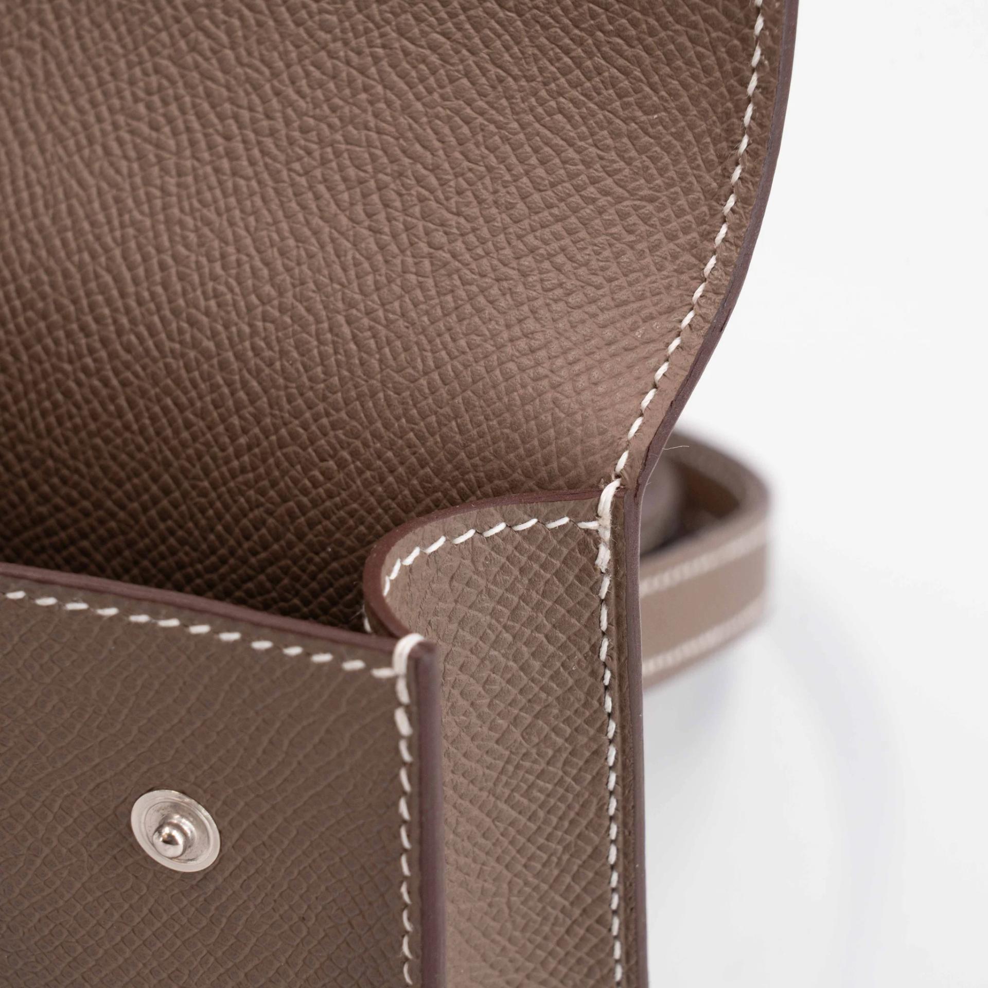 Excellent ( Rank SA ) HERMÈS Hermesnap Wallet Etoupe (18) Epsom Palladium hardware W (2024) - 24