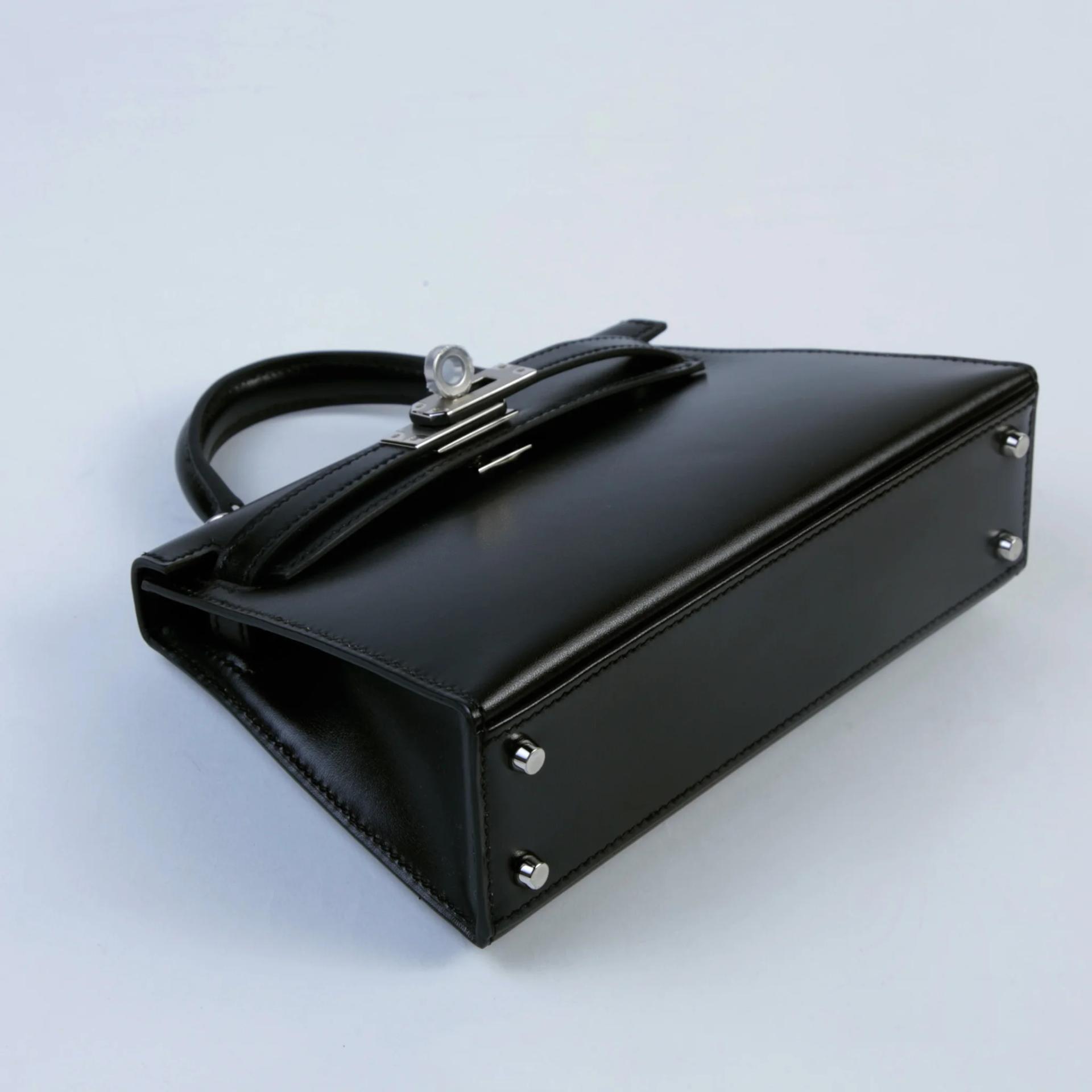 Brand New ( Rank N ) HERMÈS Mini Kelly II Noir (89) Box-calf Palladium hardware G (2026) - 4
