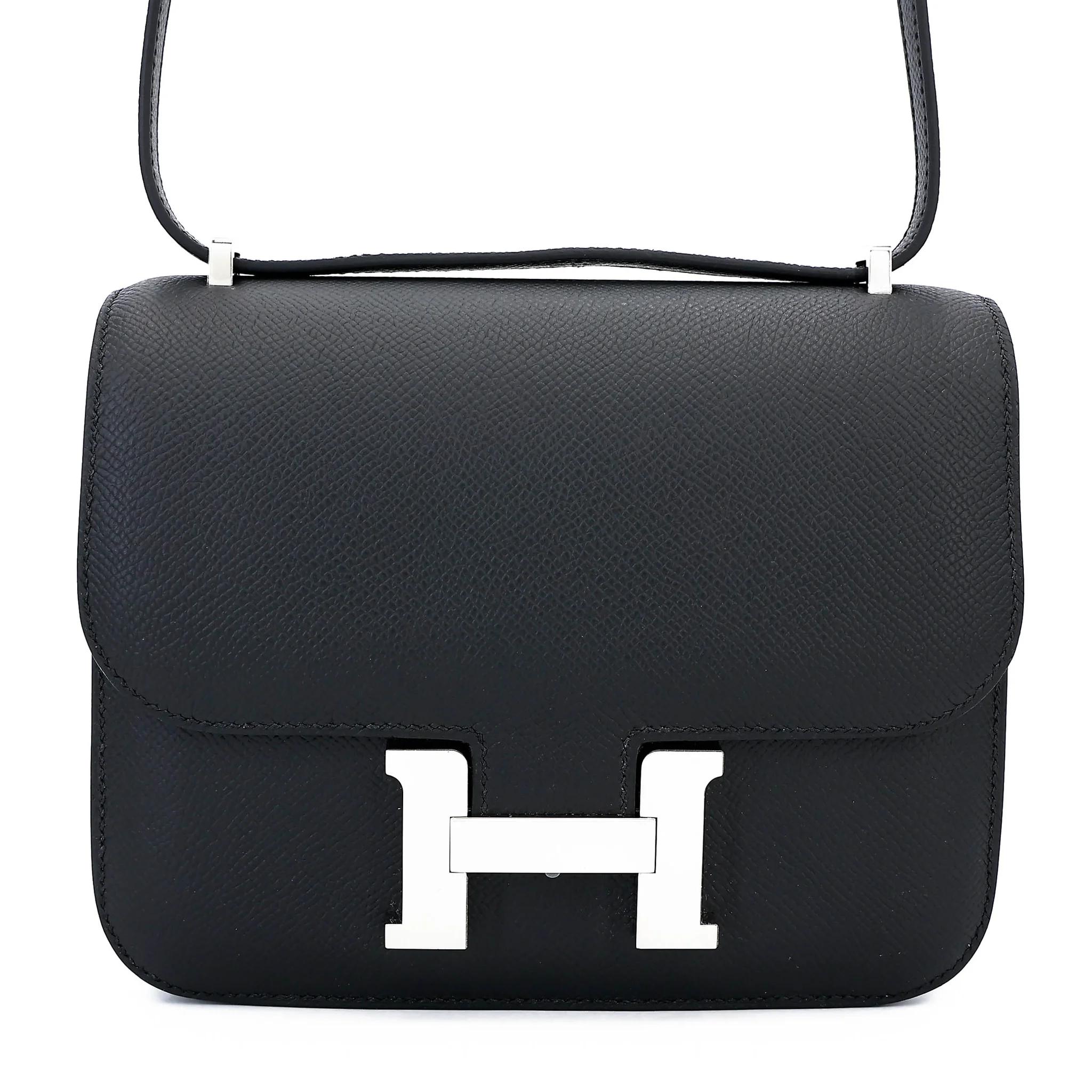 Brand New ( Rank N ) HERMÈS Constance Mini Noir (89) Epsom Palladium hardware G (2026) - 1