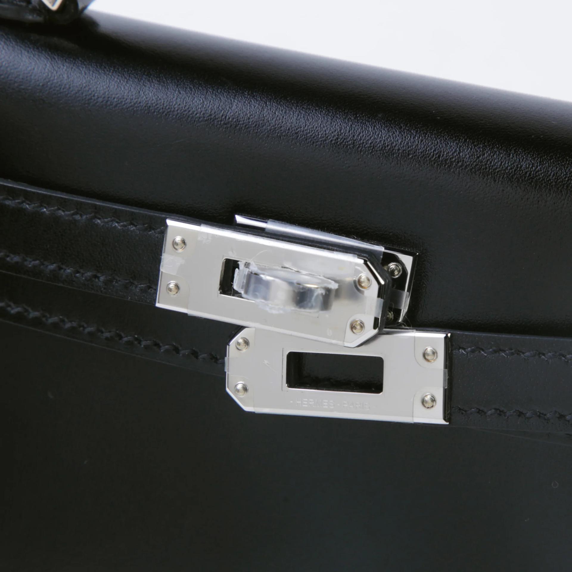 Brand New ( Rank N ) HERMÈS Mini Kelly II Noir (89) Box-calf Palladium hardware G (2026) - 8
