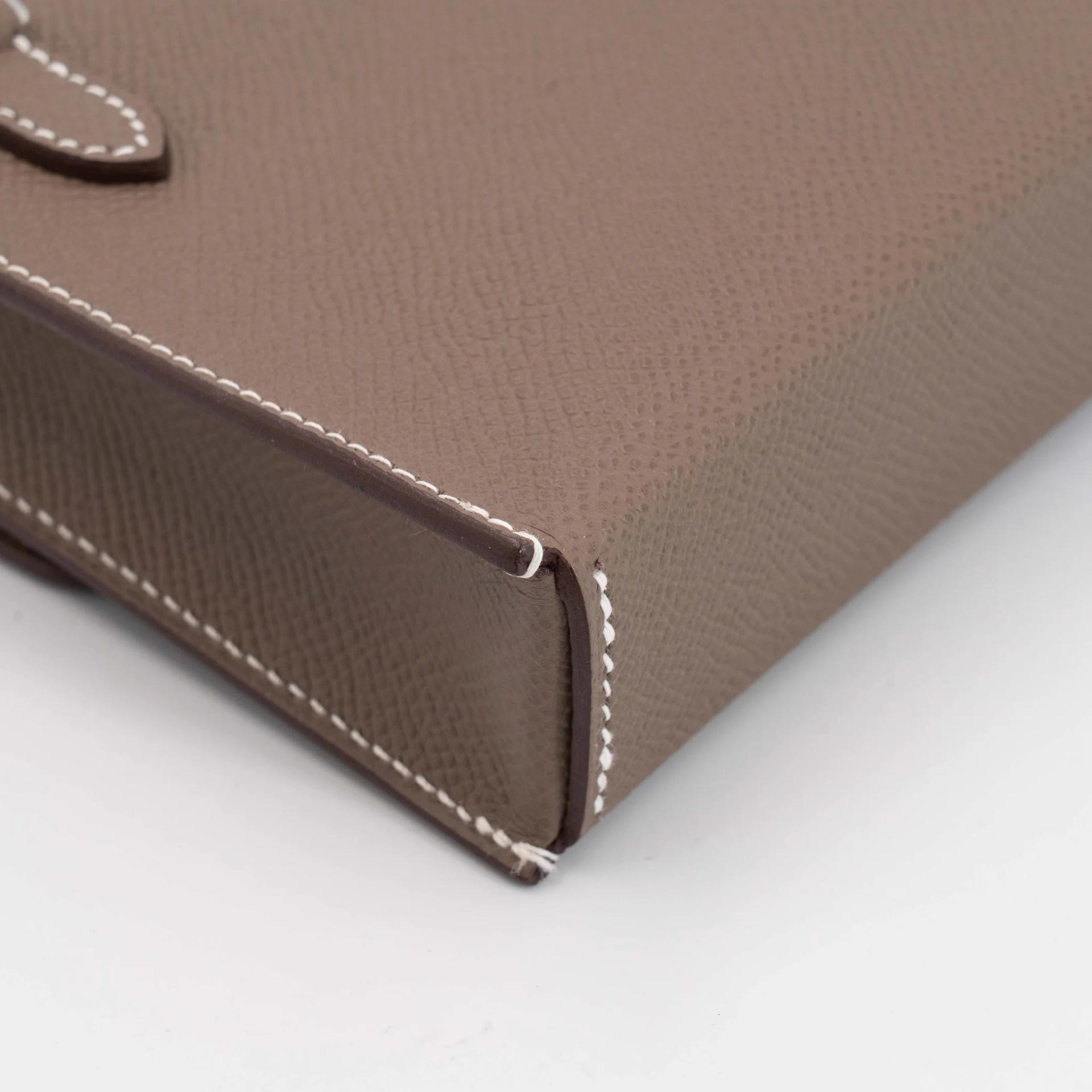Excellent ( Rank SA ) HERMÈS Hermesnap Wallet Etoupe (18) Epsom Palladium hardware W (2024) - 11