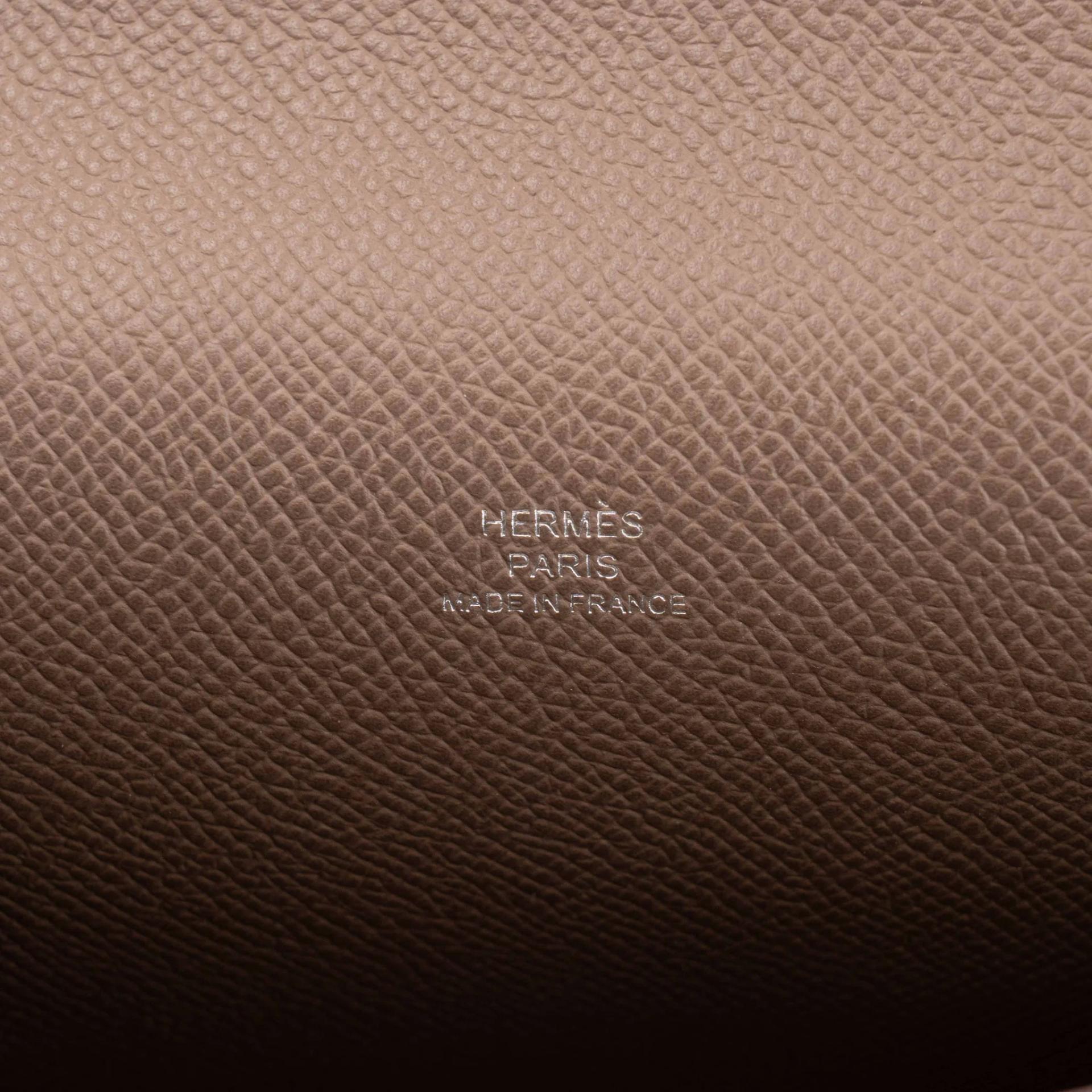 Excellent ( Rank SA ) HERMÈS Hermesnap Wallet Etoupe (18) Epsom Palladium hardware W (2024) - 19