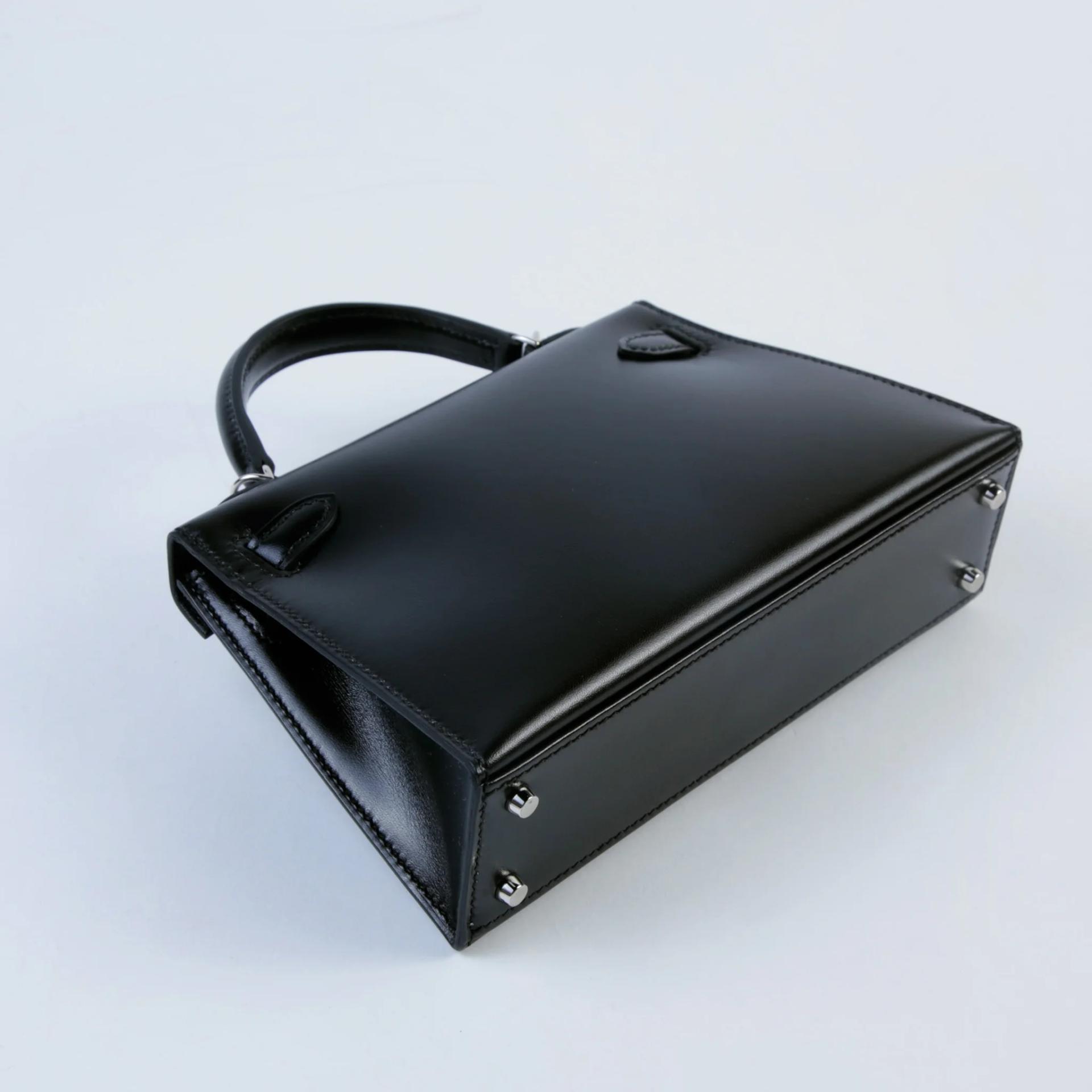 Brand New ( Rank N ) HERMÈS Mini Kelly II Noir (89) Box-calf Palladium hardware G (2026) - 6