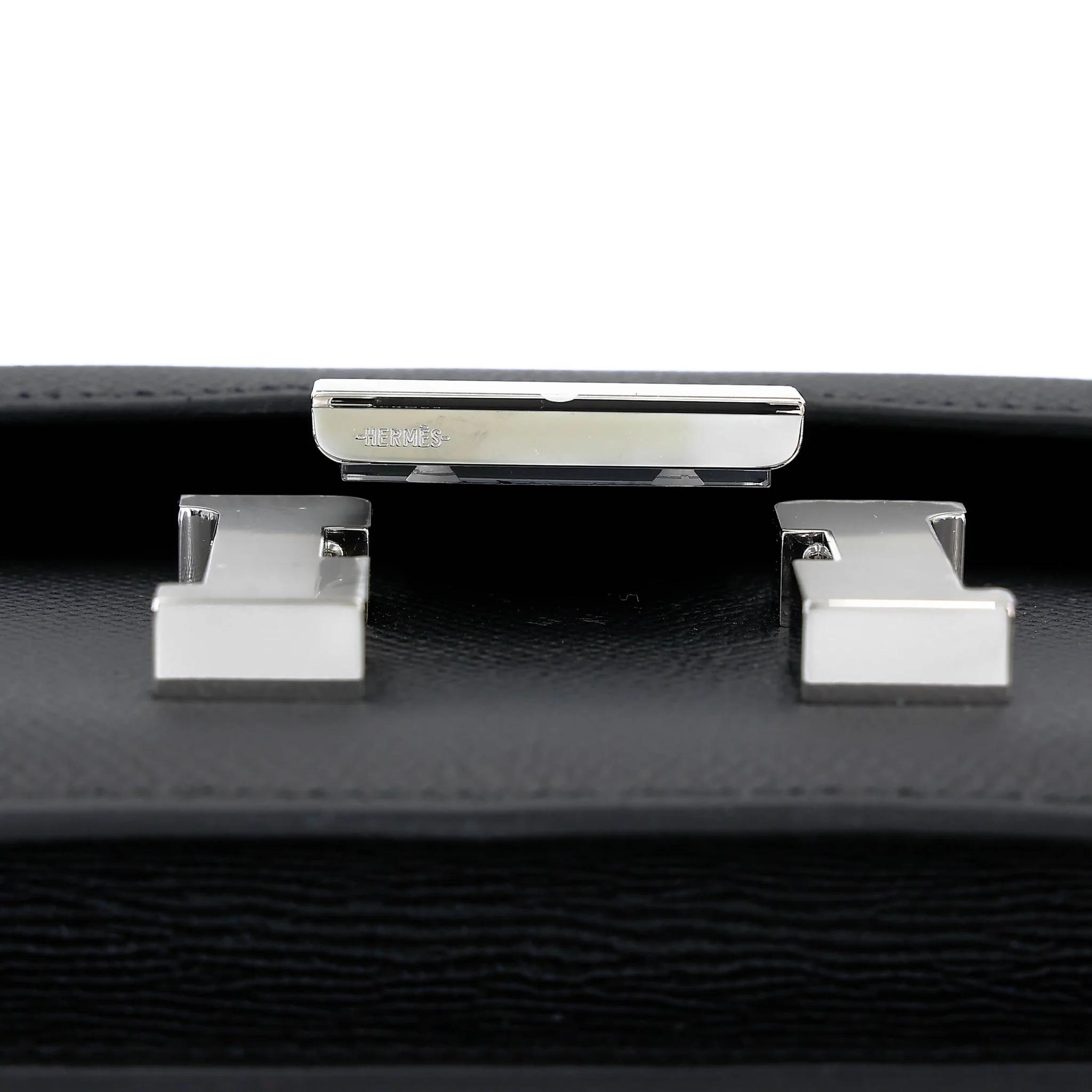 Brand New ( Rank N ) HERMÈS Constance Mini Noir (89) Epsom Palladium hardware G (2026) - 9