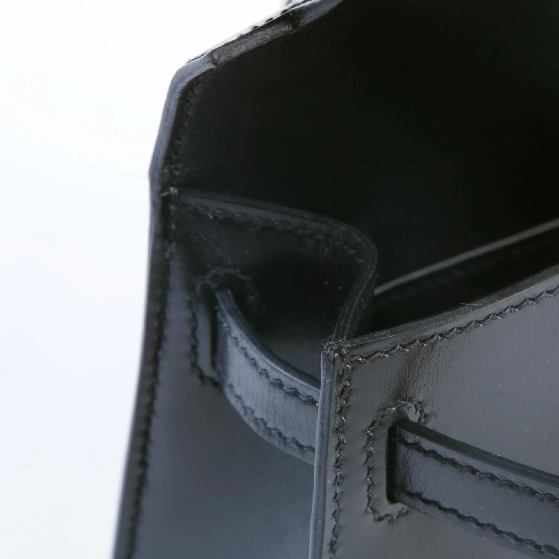 Brand New ( Rank N ) HERMÈS Mini Kelly II Noir (89) Box-calf Palladium hardware G (2026) - 12
