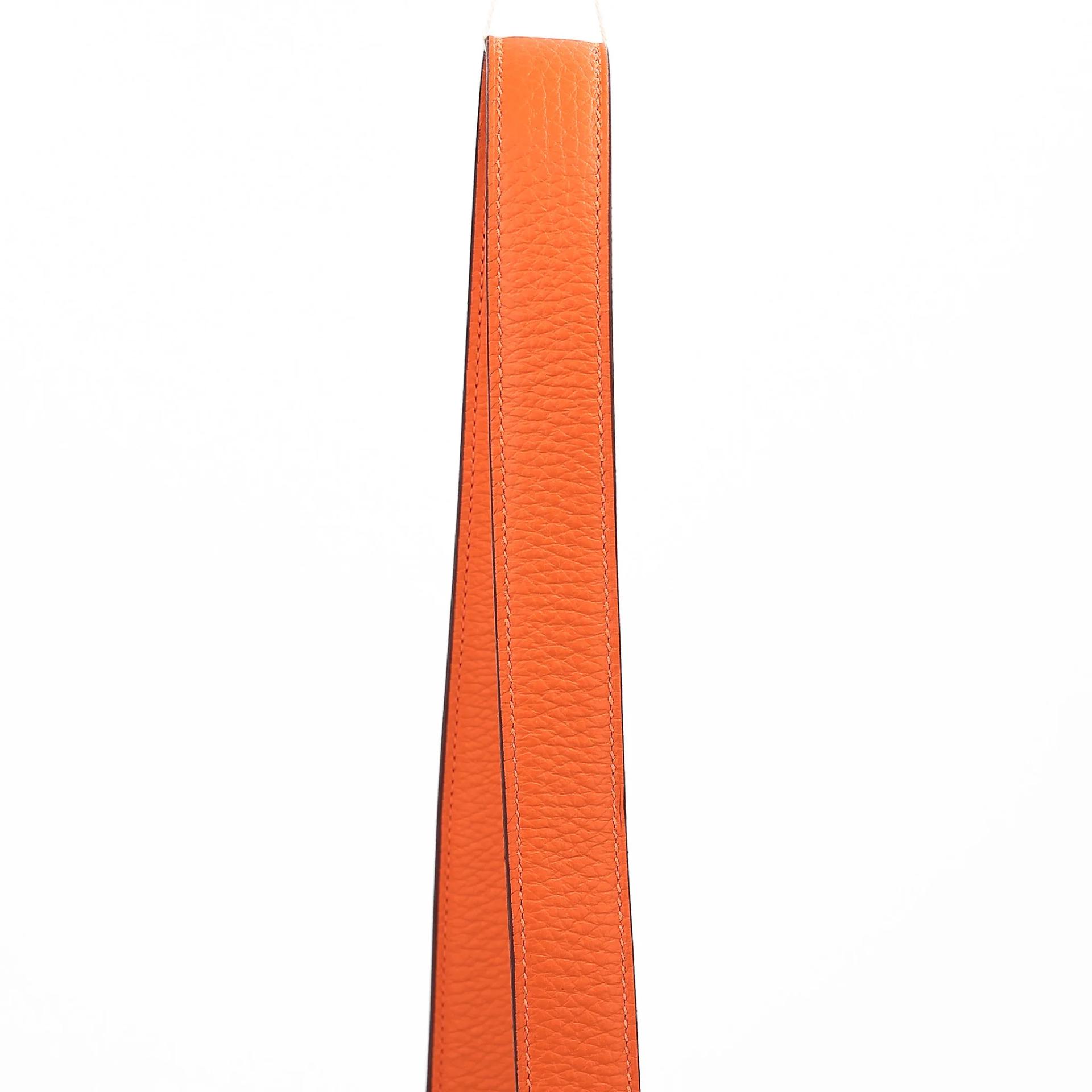 Excellent ( Rank SA ) HERMÈS Mini Lindy Orange (93) Clemence Gold hardware B (2023) - 3