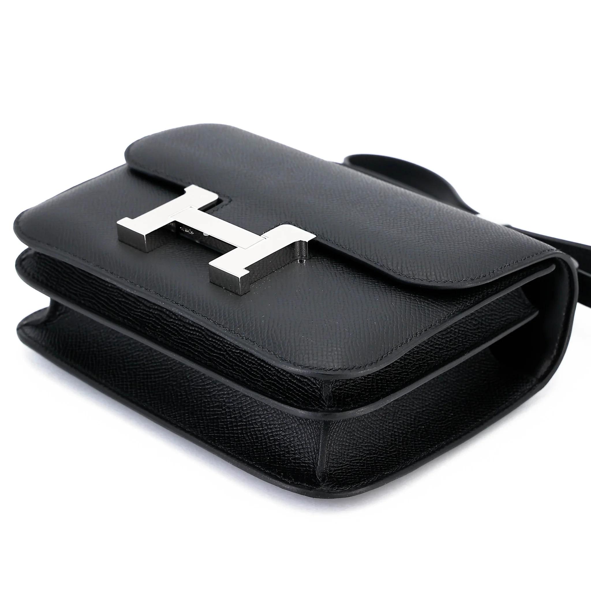 Brand New ( Rank N ) HERMÈS Constance Mini Noir (89) Epsom Palladium hardware G (2026) - 4
