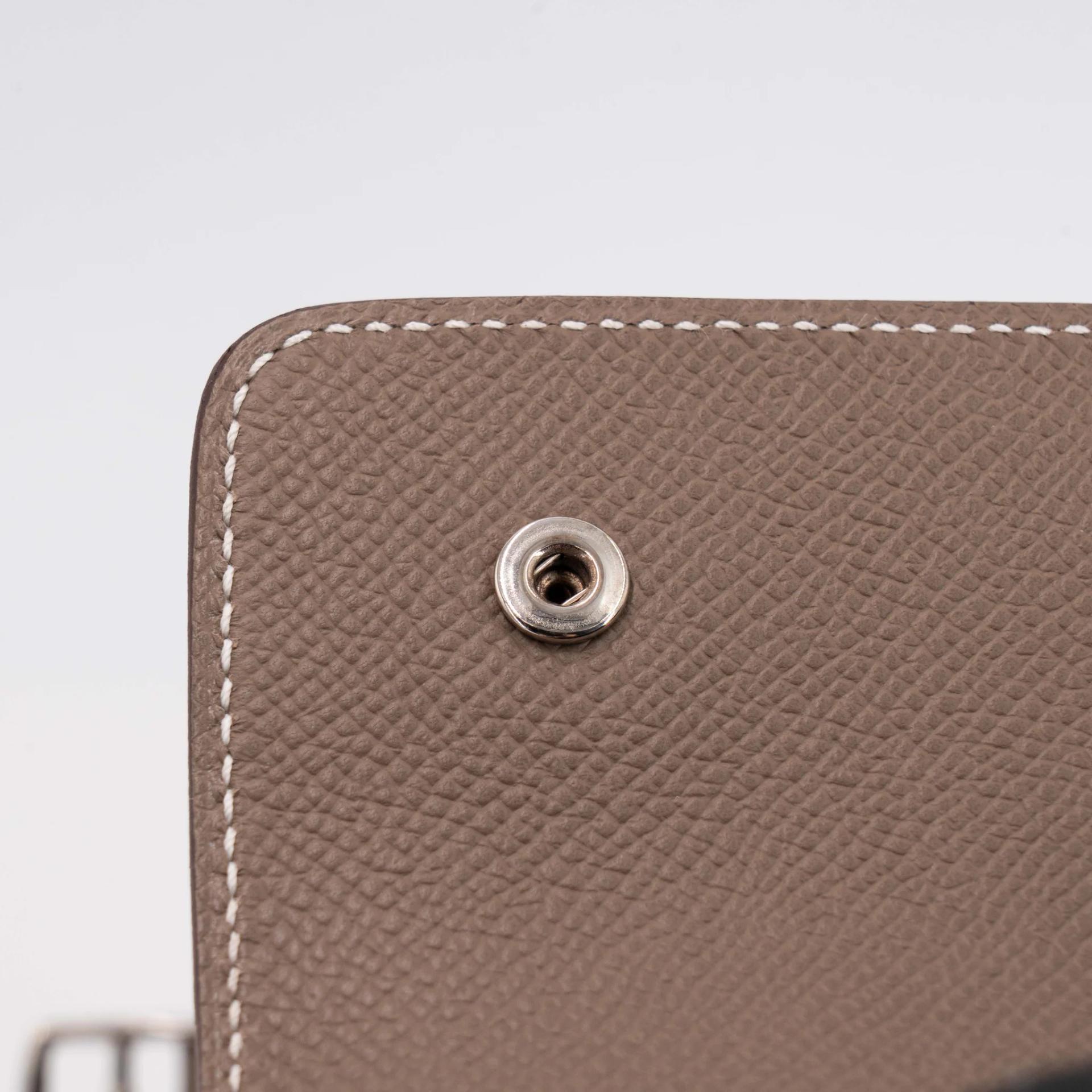 Excellent ( Rank SA ) HERMÈS Hermesnap Wallet Etoupe (18) Epsom Palladium hardware W (2024) - 21