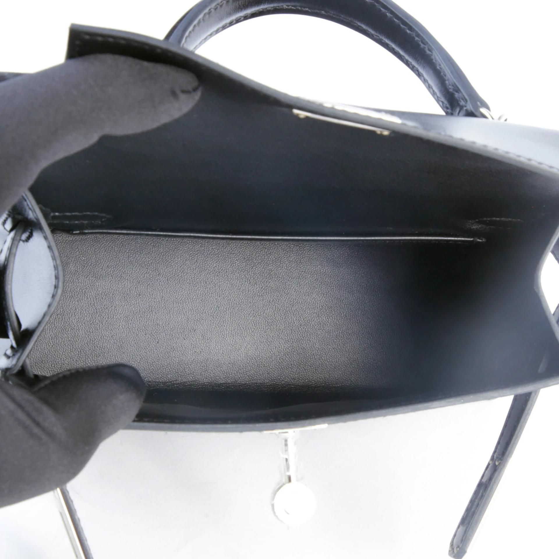 Brand New ( Rank N ) HERMÈS Mini Kelly II Noir (89) Box-calf Palladium hardware G (2026) - 10