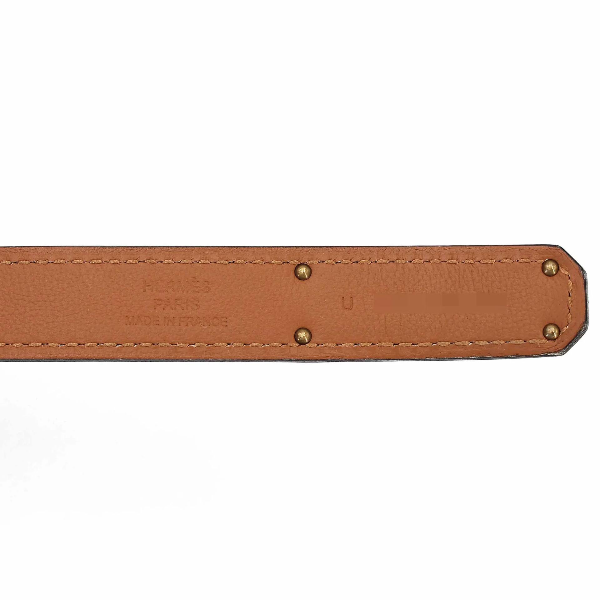 Excellent ( Rank SA ) HERMÈS Kelly belt Noir (89) Epsom Gold hardware U (2022) - 9