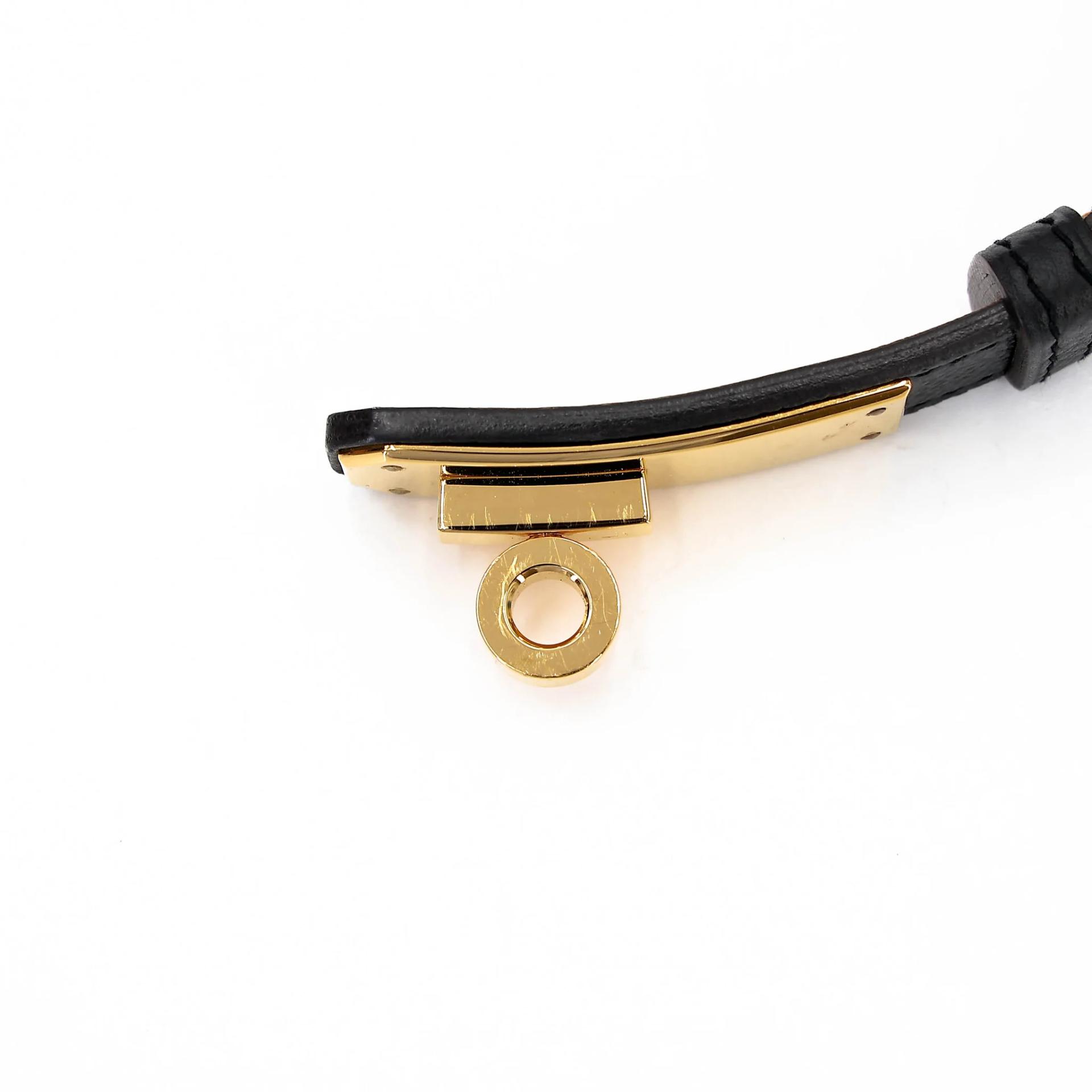 Excellent ( Rank SA ) HERMÈS Kelly belt Noir (89) Epsom Gold hardware U (2022) - 6