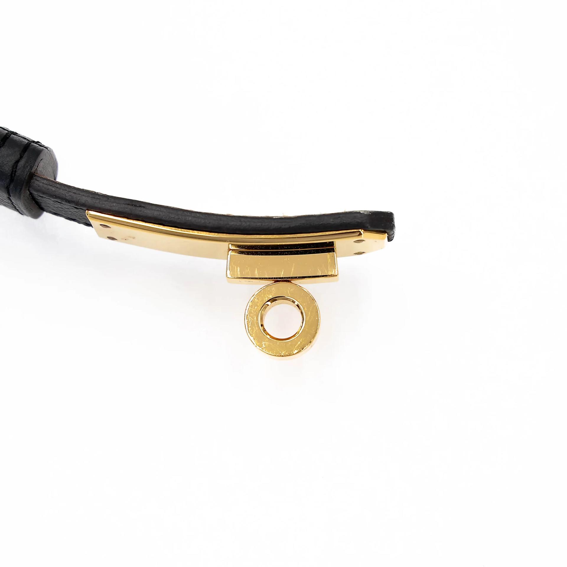 Excellent ( Rank SA ) HERMÈS Kelly belt Noir (89) Epsom Gold hardware U (2022) - 7