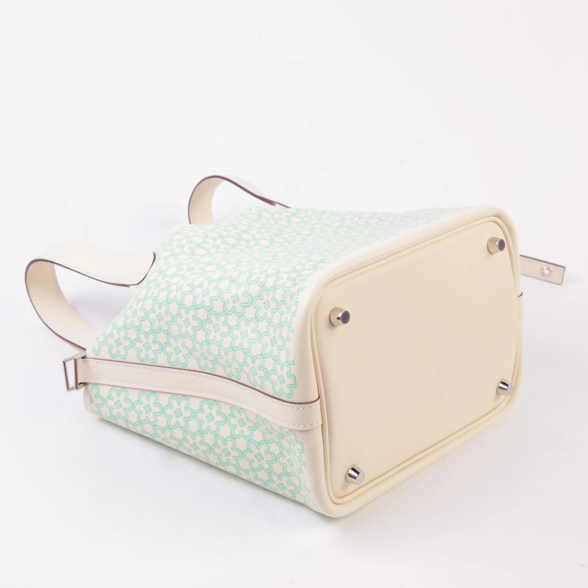 Excellent ( Rank SA ) HERMÈS Picotin Lock PM Lucky Daisy Nata (I2) Swift Palladium hardware U (2022) - 8