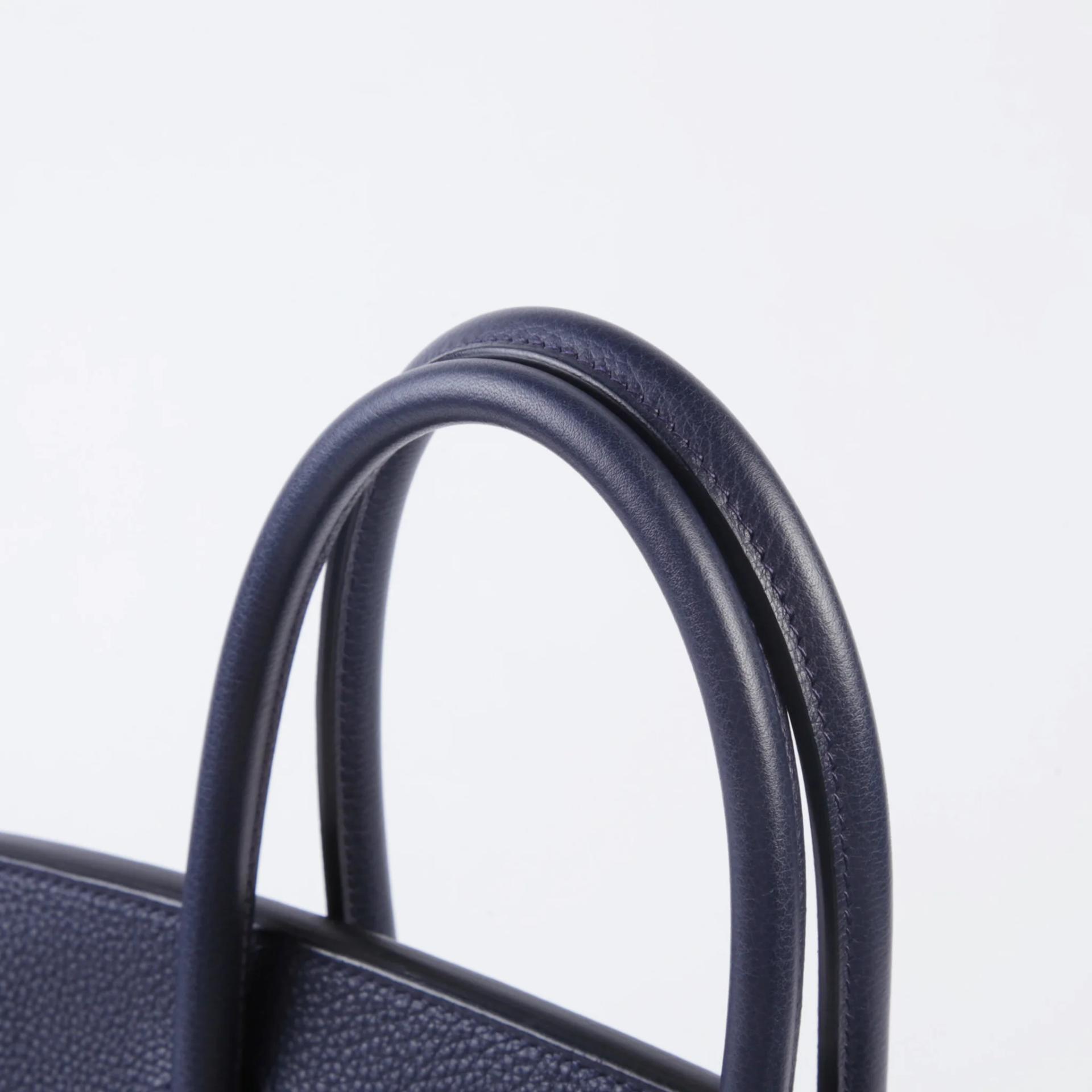 Very Good ( Rank A) HERMÈS Birkin 30 Bleu Nuit (2Z) Togo Gold hardware D (2019) - 3