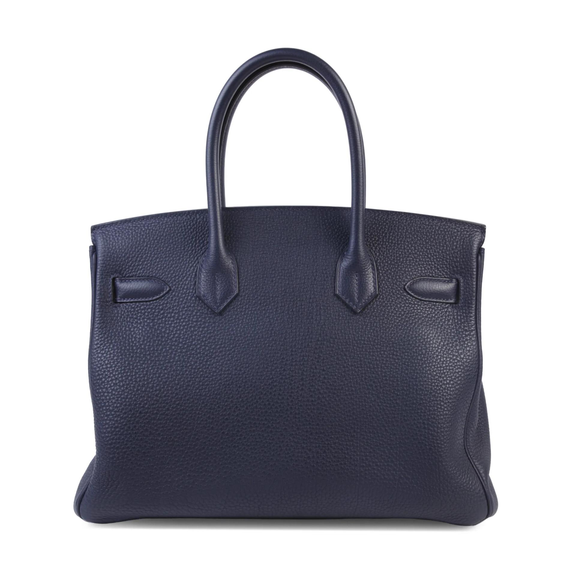 Very Good ( Rank A) HERMÈS Birkin 30 Bleu Nuit (2Z) Togo Gold hardware D (2019) - 2