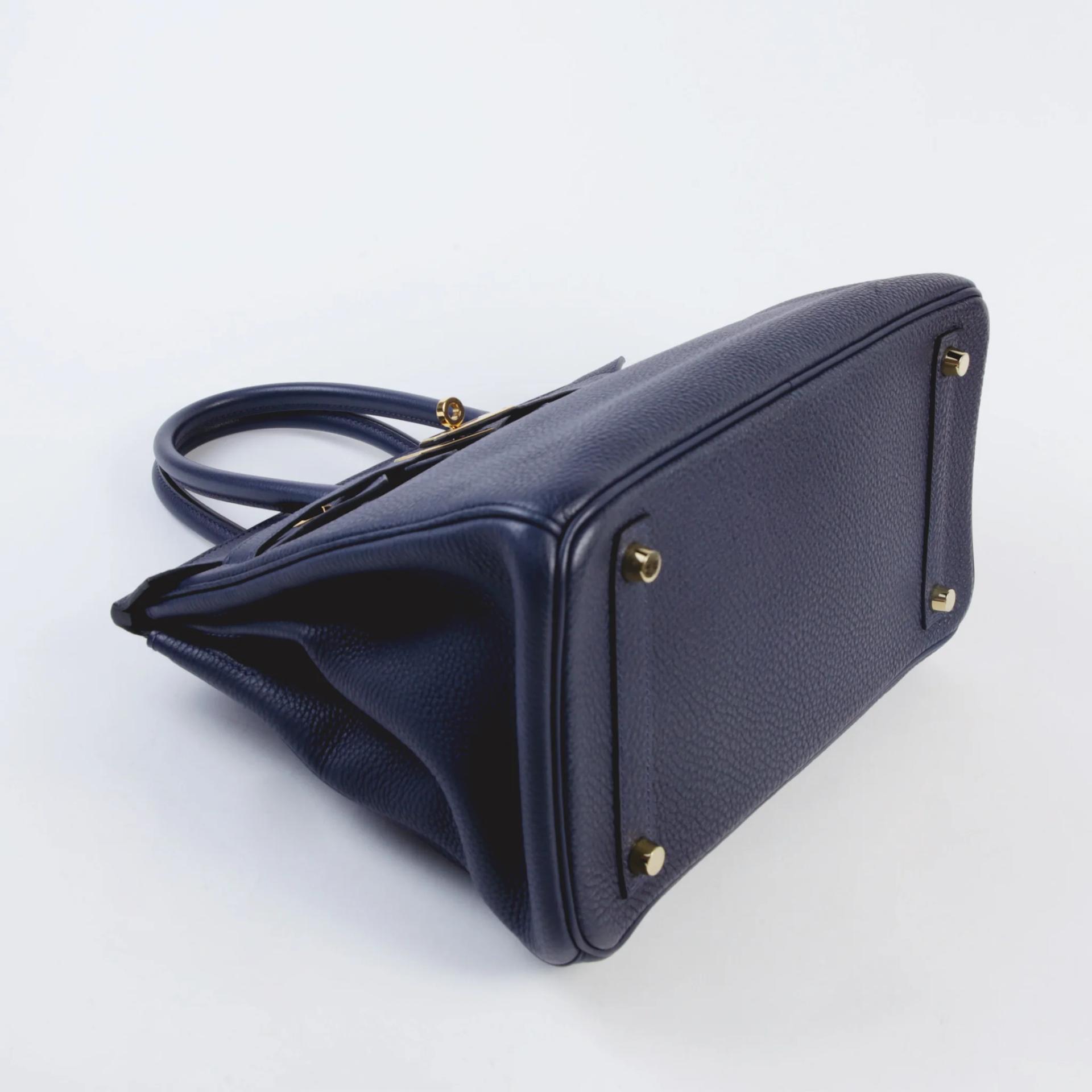 Very Good ( Rank A) HERMÈS Birkin 30 Bleu Nuit (2Z) Togo Gold hardware D (2019) - 4