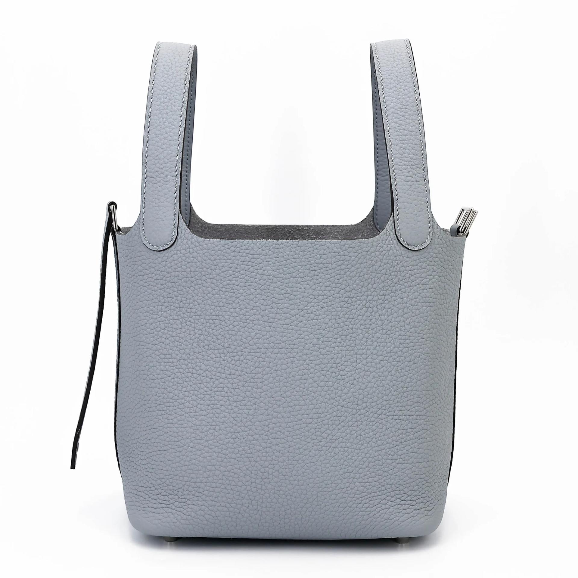 Unused ( Rank NS ) HERMÈS Picotin Lock PM Gris Pantin (P0) Clemence Palladium hardware K (2025) - 5