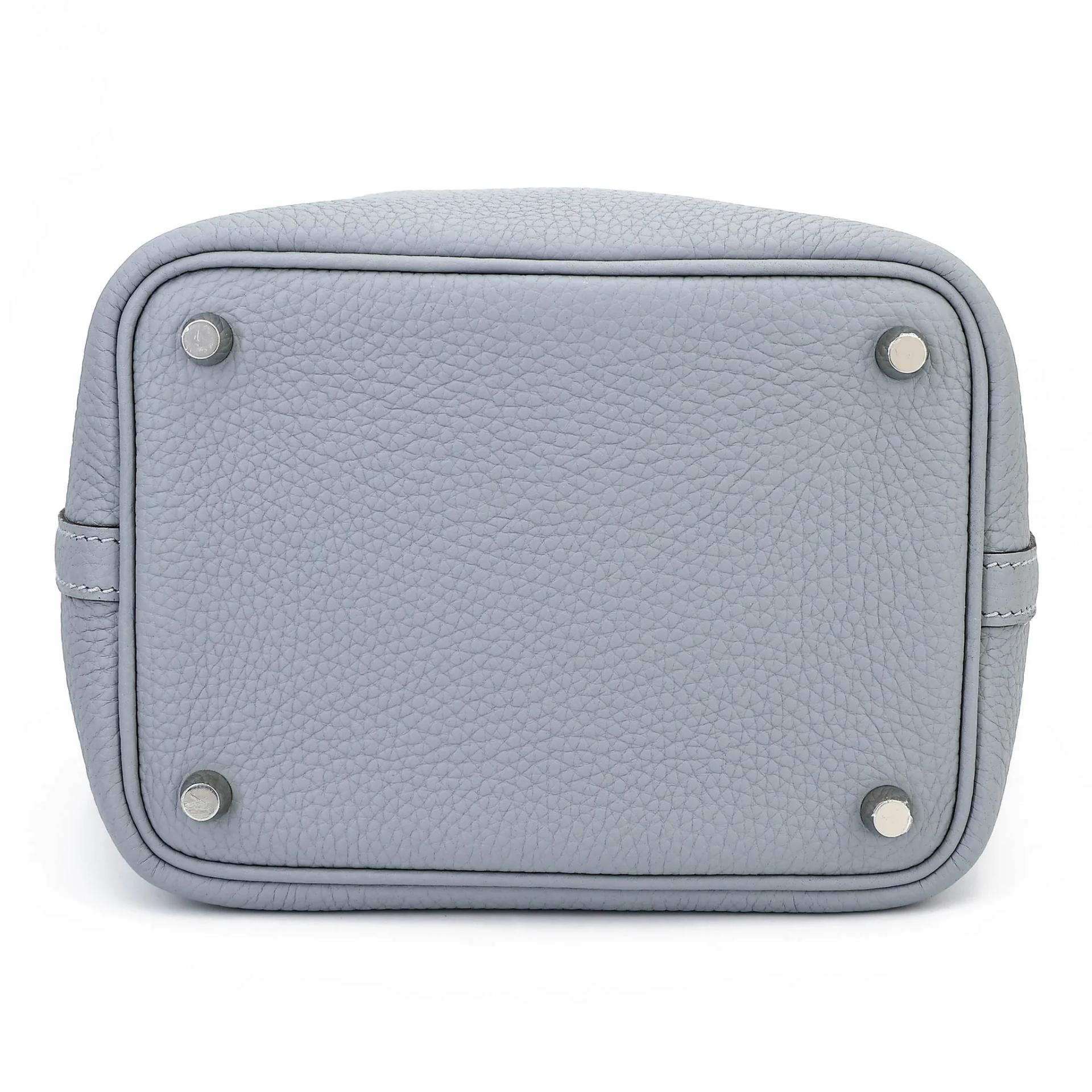 Unused ( Rank NS ) HERMÈS Picotin Lock PM Gris Pantin (P0) Clemence Palladium hardware K (2025) - 6