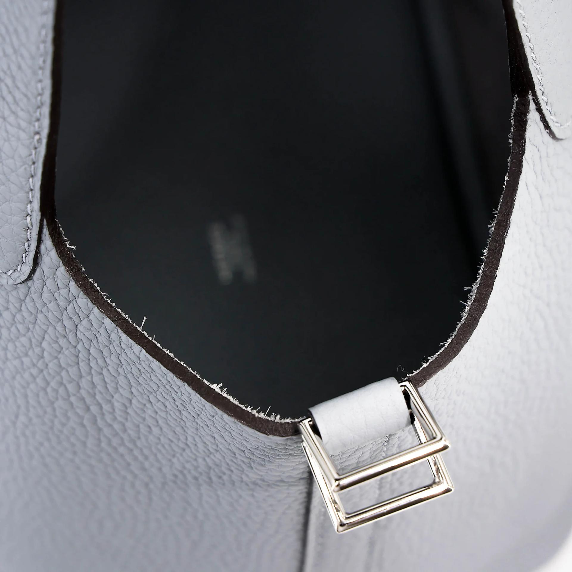 Unused ( Rank NS ) HERMÈS Picotin Lock PM Gris Pantin (P0) Clemence Palladium hardware K (2025) - 12