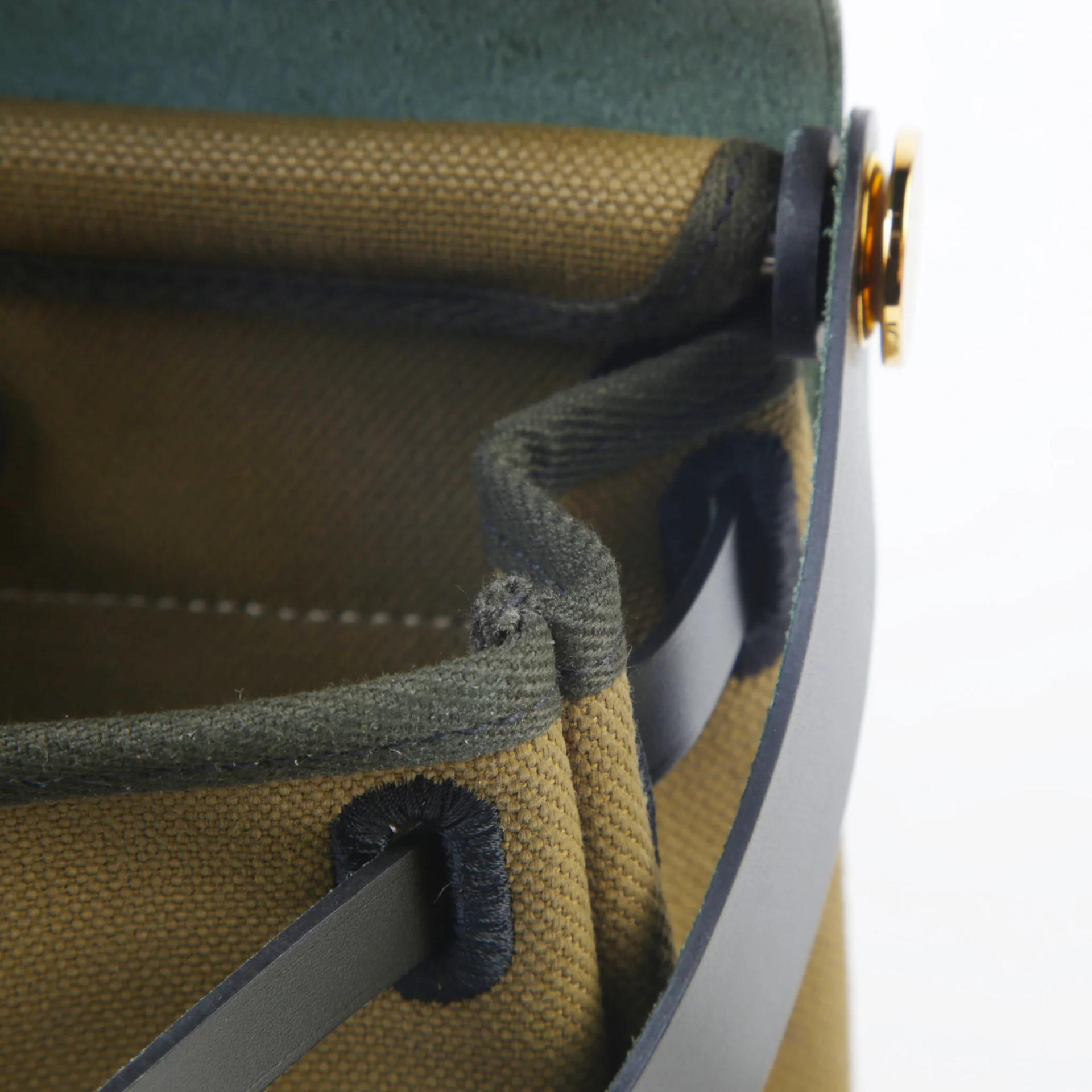 Brand New ( Rank N ) HERMÈS Herbag Zip Mini 20 Vert Olive (61) Khaki Canvas Gold hardware G (2026) - 10