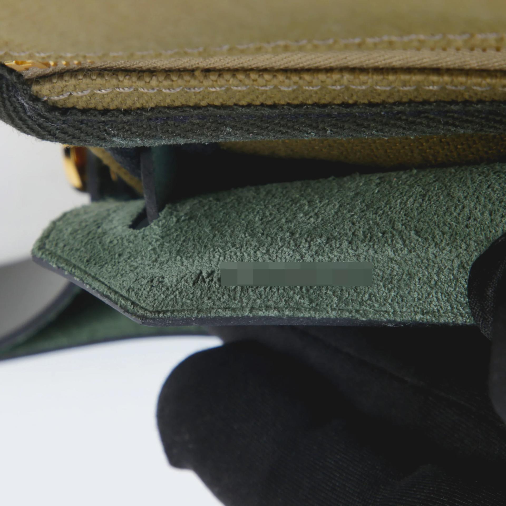 Brand New ( Rank N ) HERMÈS Herbag Zip Mini 20 Vert Olive (61) Khaki Canvas Gold hardware G (2026) - 12