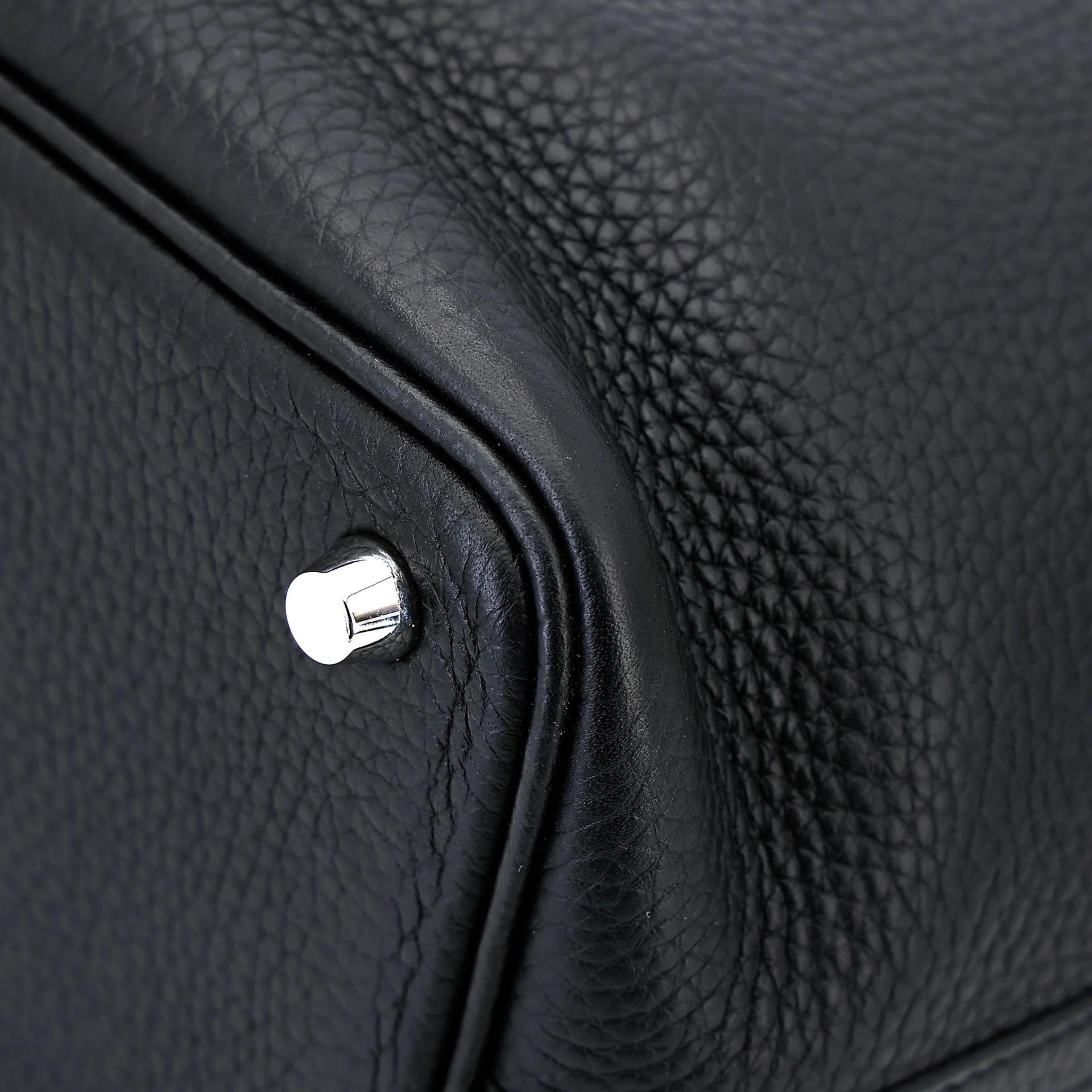 Very Good ( Rank A) HERMÈS Picotin Lock PM Noir (89) Clemence Palladium hardware Z (2021) - 7