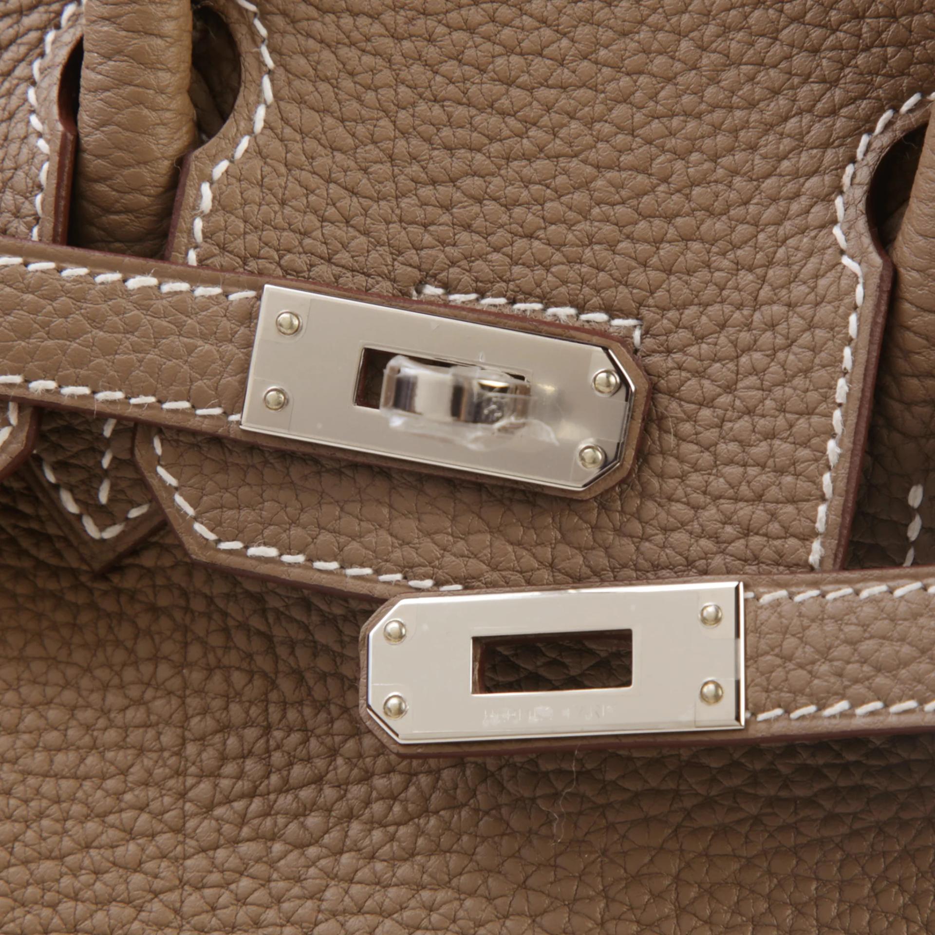Brand New ( Rank N ) HERMÈS Birkin 25 Etoupe (18) Togo Palladium hardware G (2026) - 8